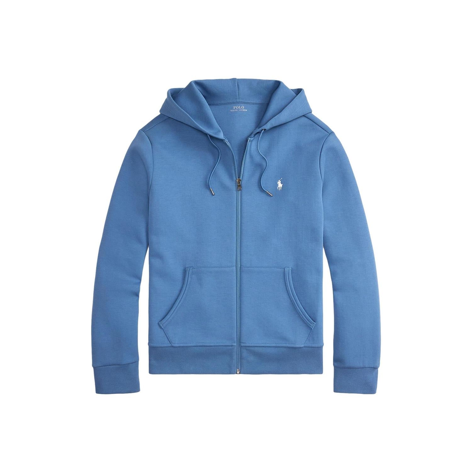 Polo Ralph Lauren Double-Knit Full-Zip Hoodie Genser Lyseblå - chrismoa.no