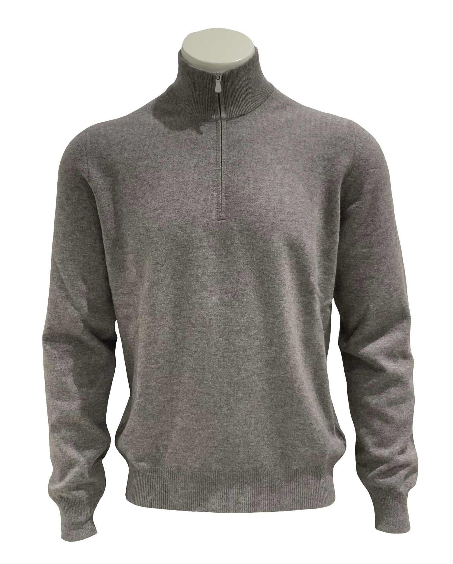 Gran Sasso Mock Zip Genser Beige - chrismoa.no