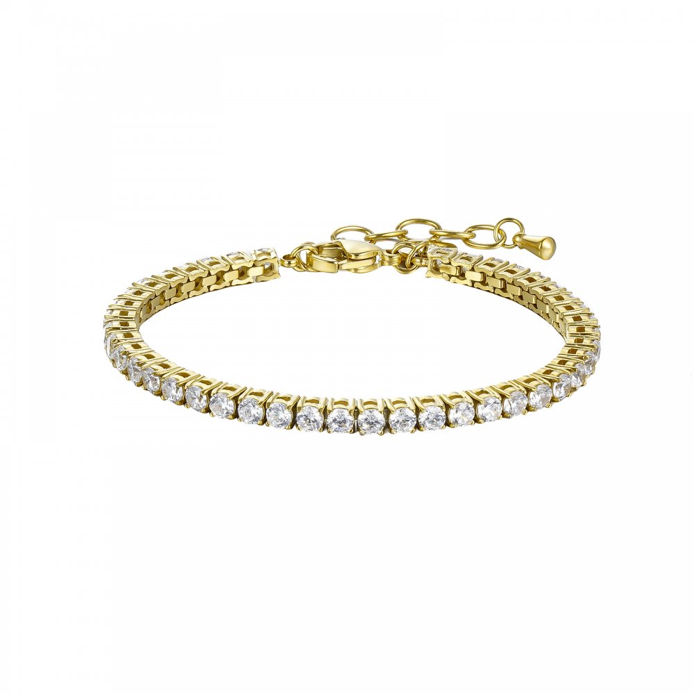 Bud to Rose Stella Tennisbracelet 4mm Gold Armbånd Gull - chrismoa.no