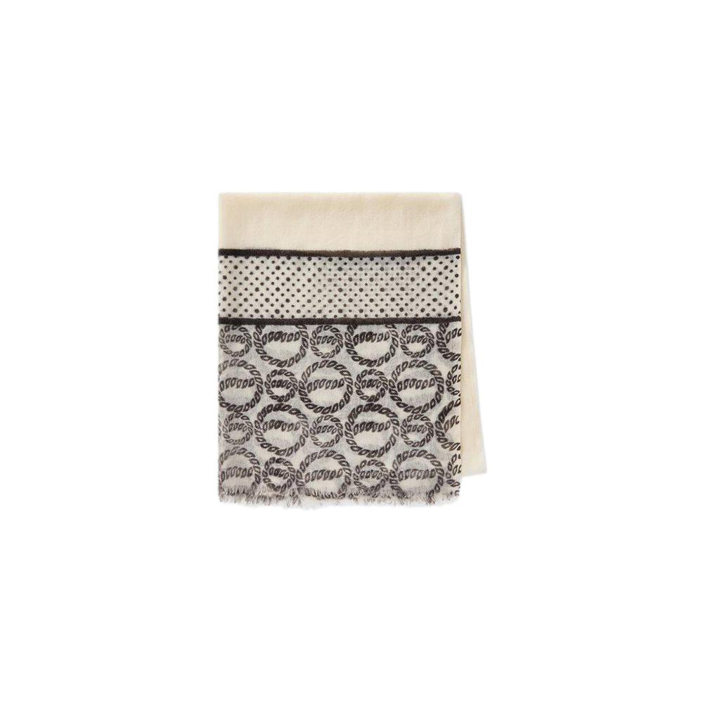 Busnel LINNEA PRINT SCARF Skjerf Off-White - chrismoa.no