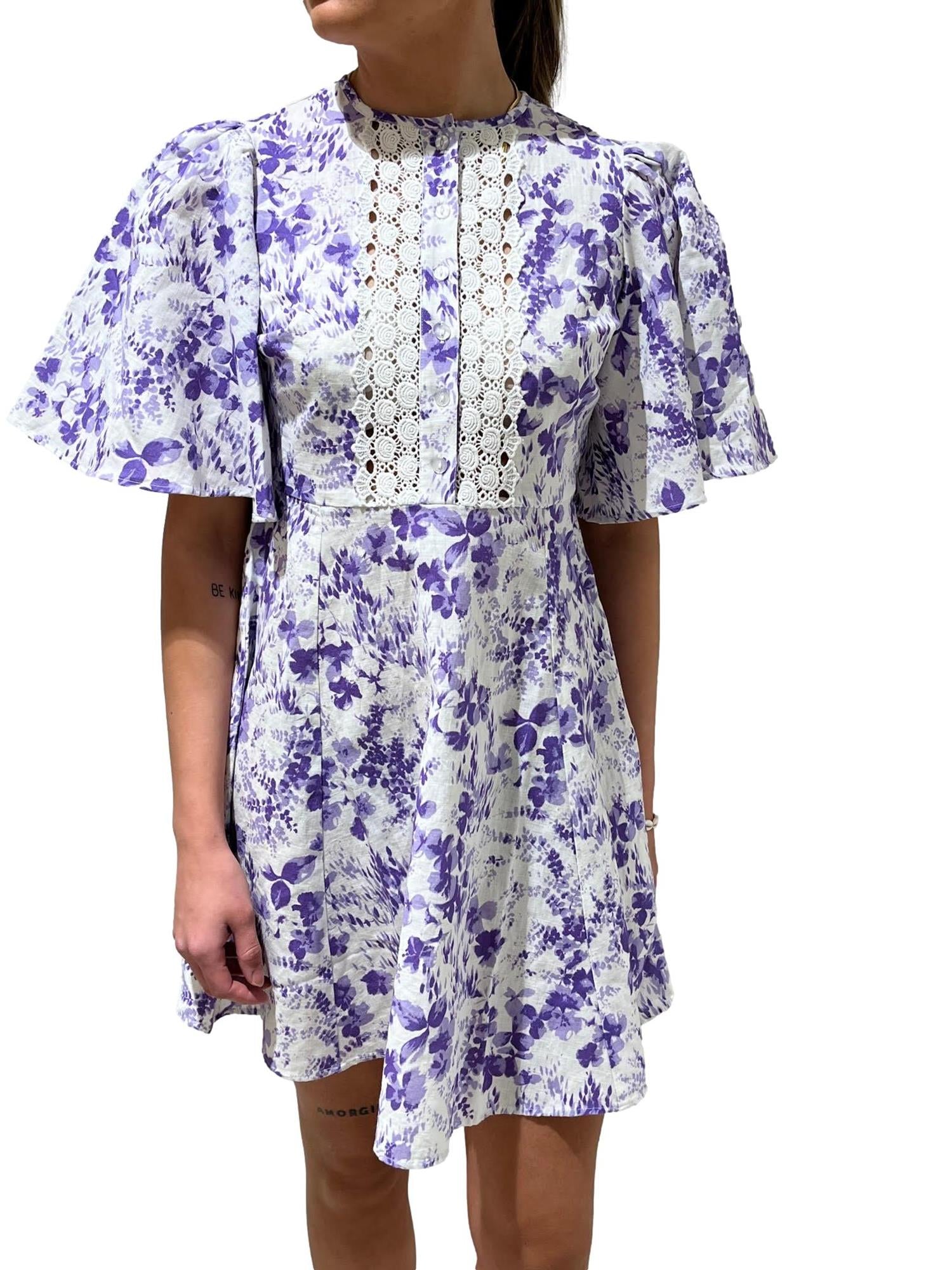 Shop By TiMo Linen Flared Dress Kjole Lilla