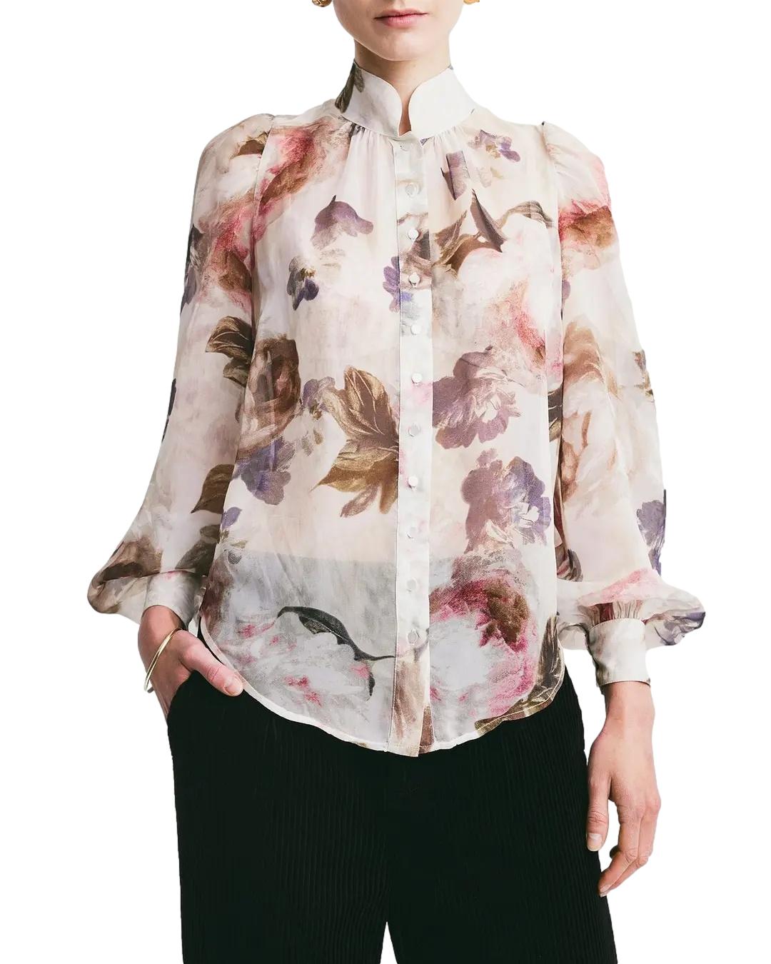 By TiMo Organza Blouse Bluse Blomster - chrismoa.no