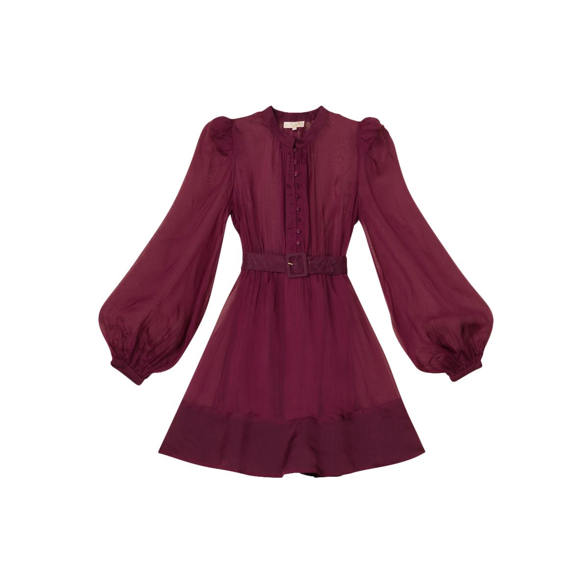 By TiMo Organza Mini Dress Kjole Burgunder - chrismoa.no