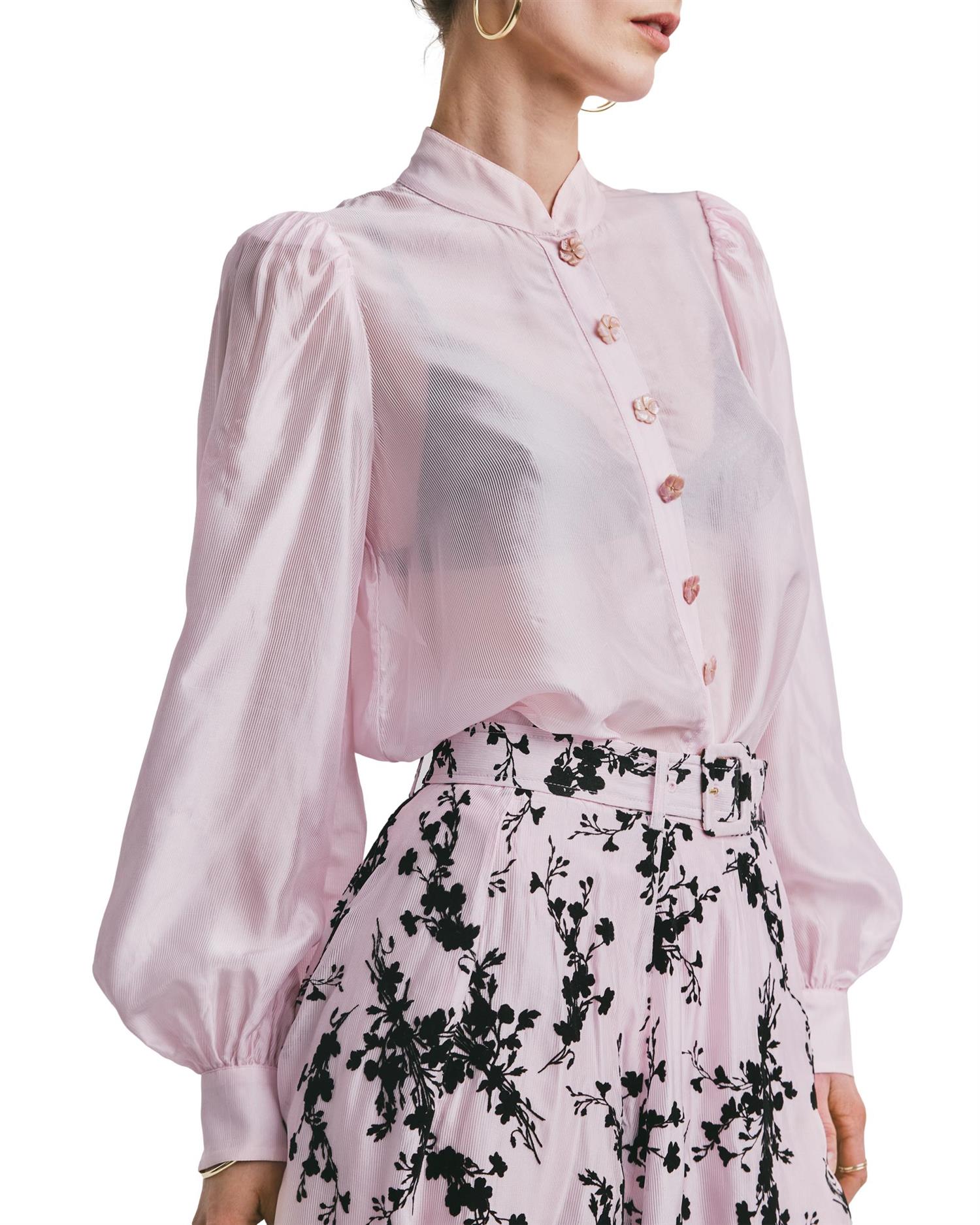 By TiMo Striped Organza Blouse Bluse Lys Rosa - chrismoa.no