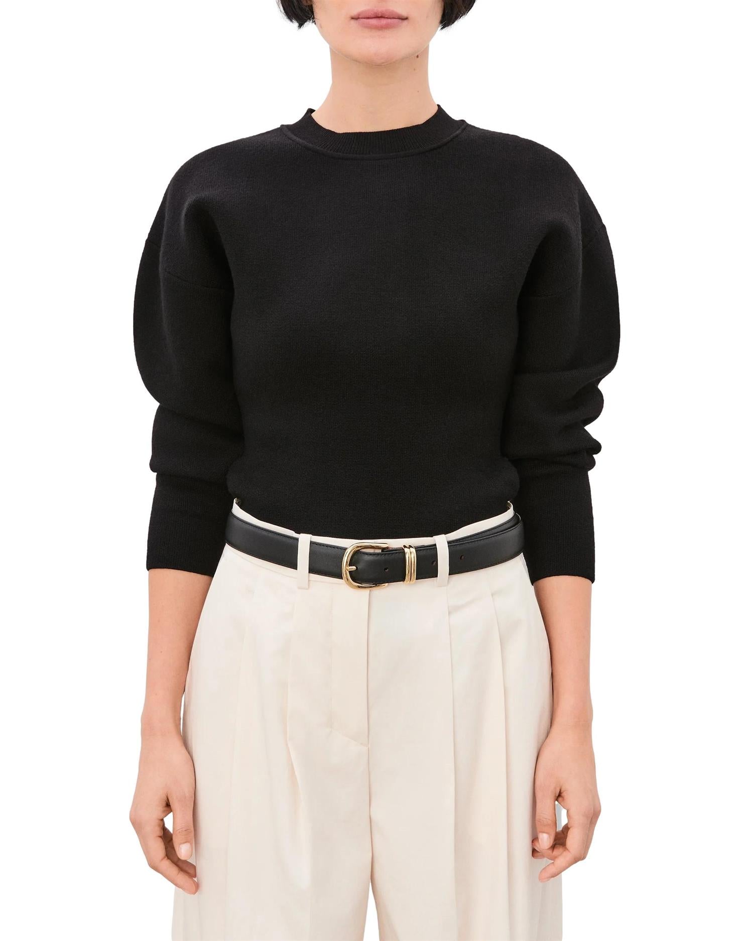 Flattered Beatrice Belt Leather Black Belte Sort