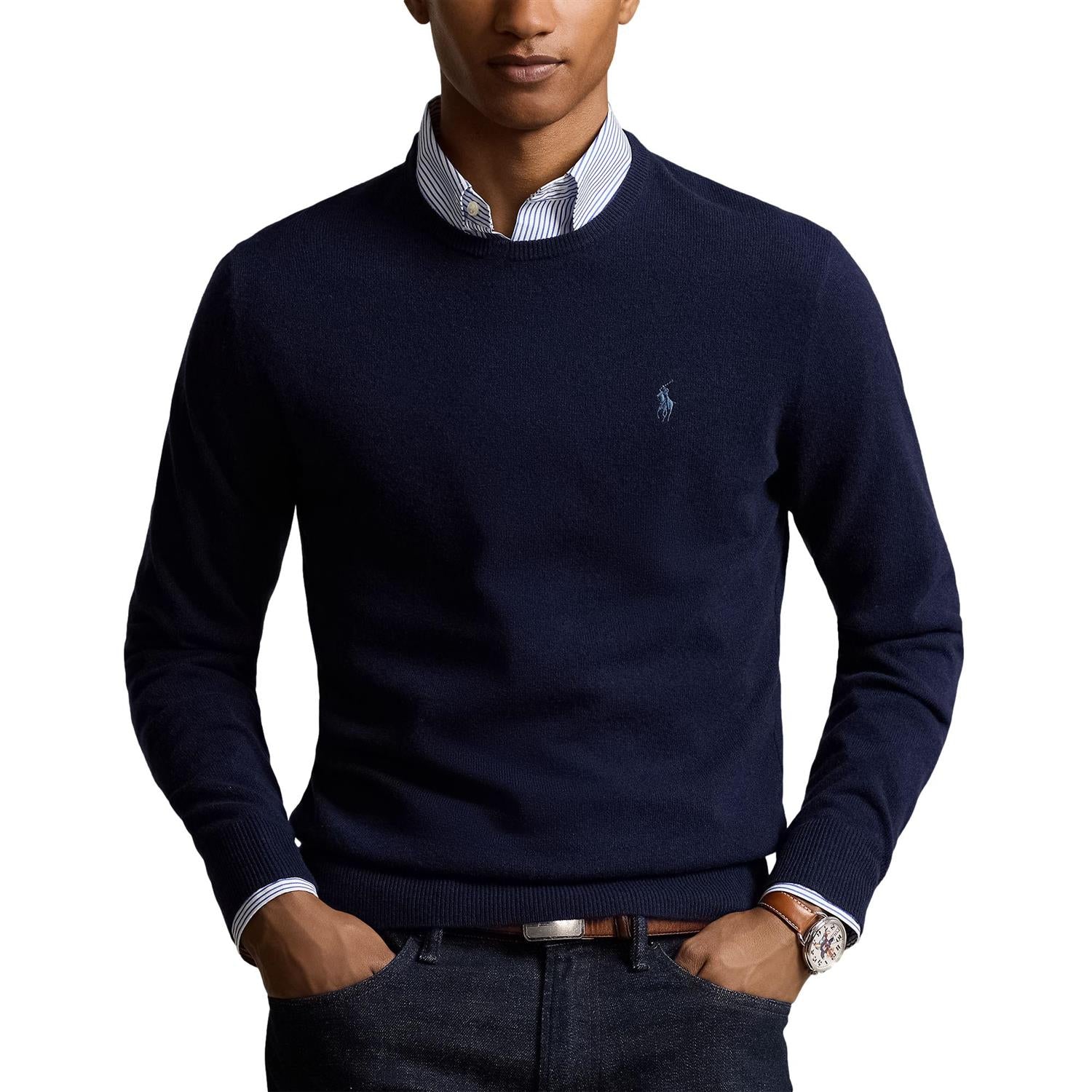 Polo Ralph Lauren Wool Crewneck Sweater Genser Blå - chrismoa.no