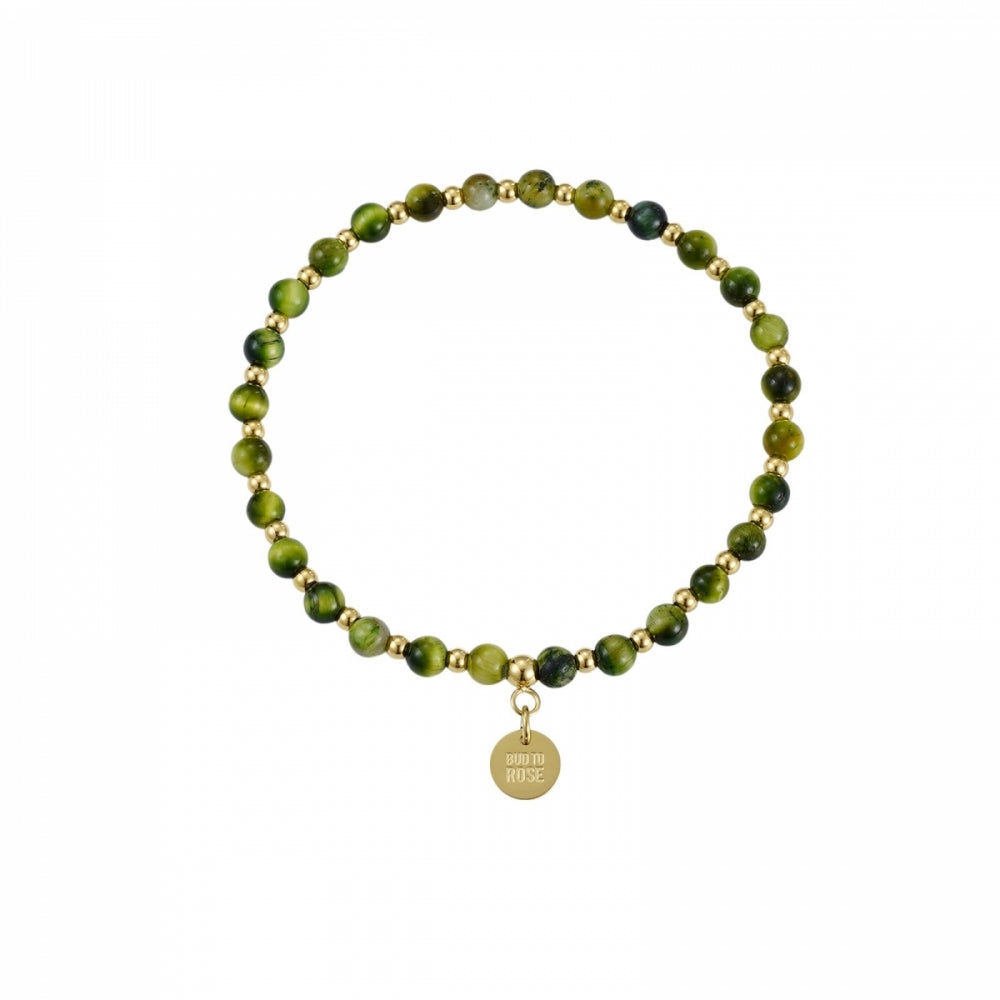 Bud to Rose Bev Green Tiger Eye/Gold Armbånd Grønn