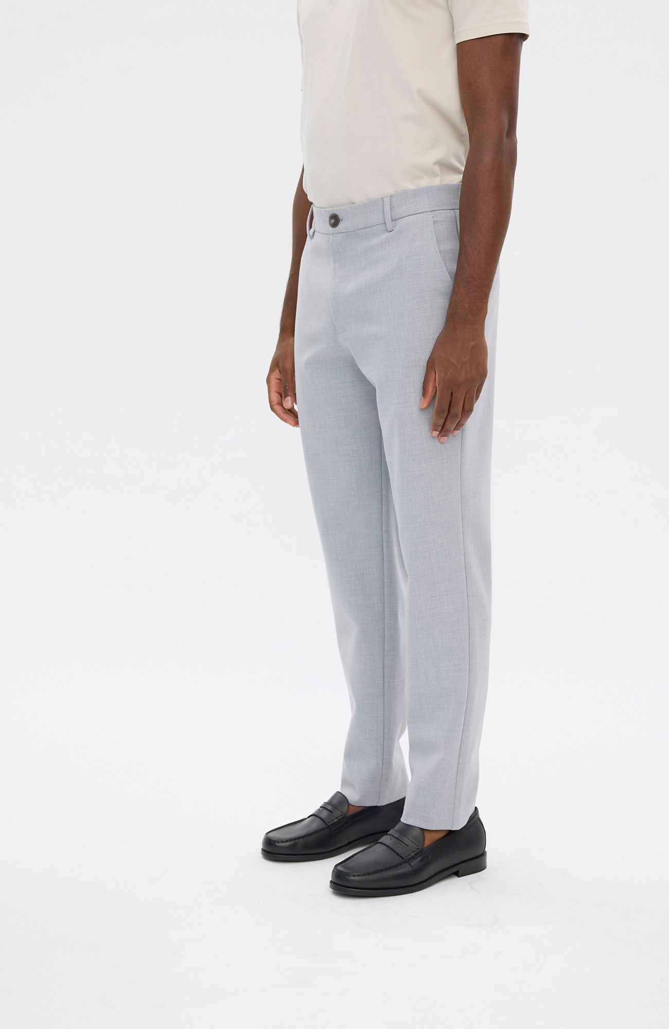 Plain Units Alvinpl 826 Dressbukse Steel Grey Melange - chrismoa.no