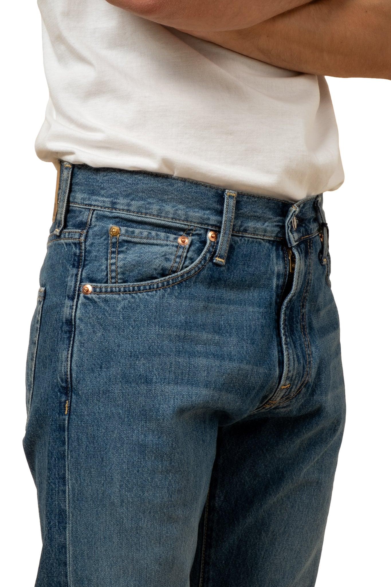 COF Studio M8 Straight Fit Comfort Organic Indigo Washed Blue Jeans - chrismoa.no