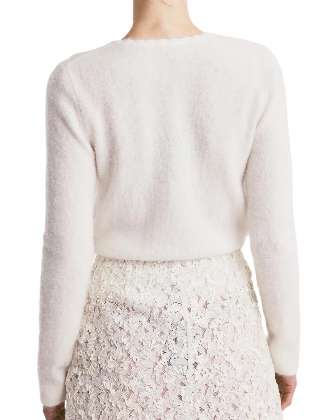By TiMo Delicate Knit Decorated Cardigan Genser Off-White
