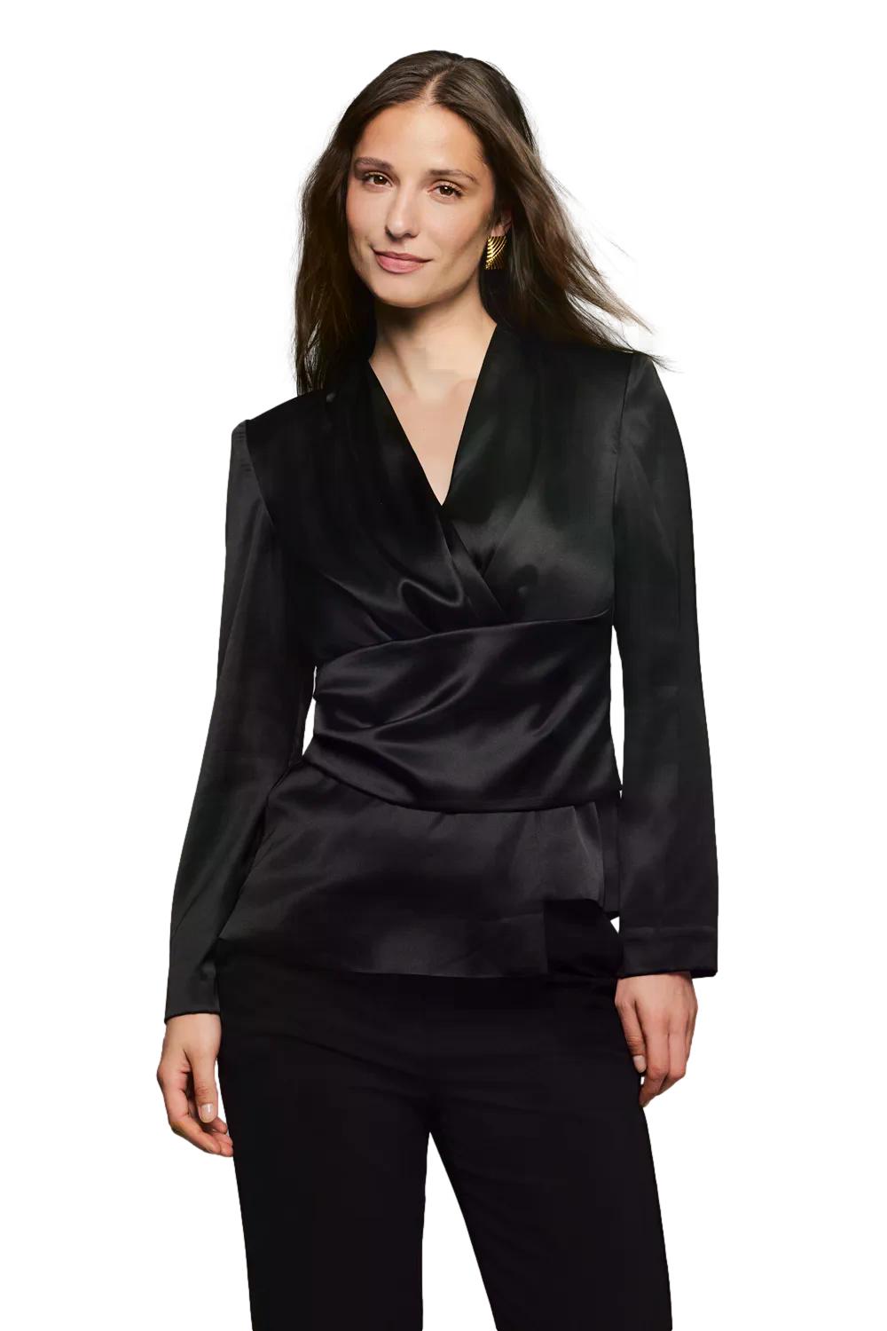 HIIL STUDIO Charlotte Top Bluse Sort