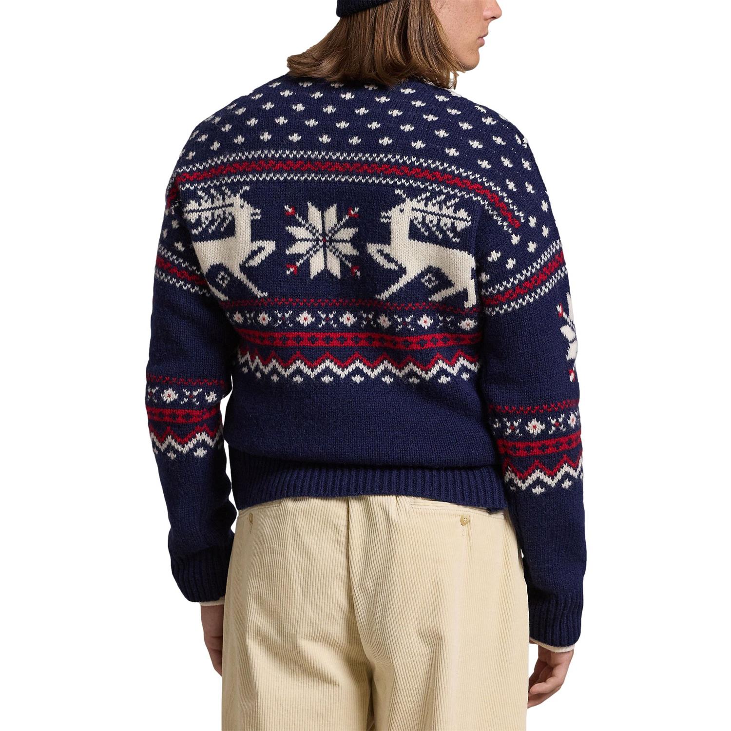 Polo Ralph Lauren REINDEER-PATTERNED WOOL SWEATER Genser Mønster - chrismoa.no