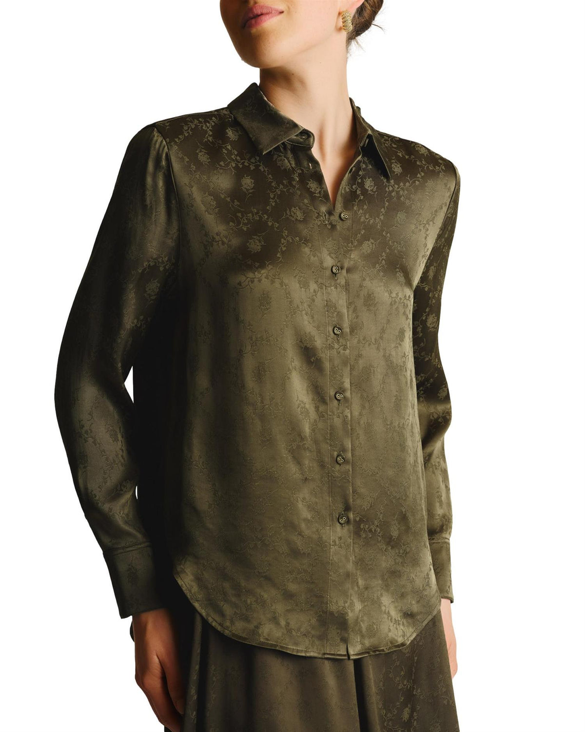 By TiMo Jacquard Shirt Bluse Grønn