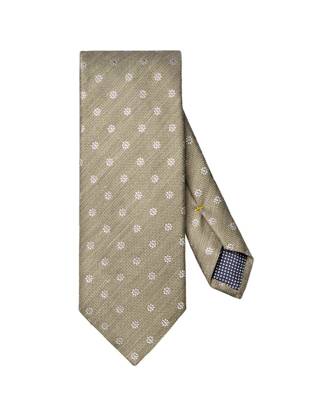 Eton Floral Woven Linen Silk Tie Slips Grønn - chrismoa.no