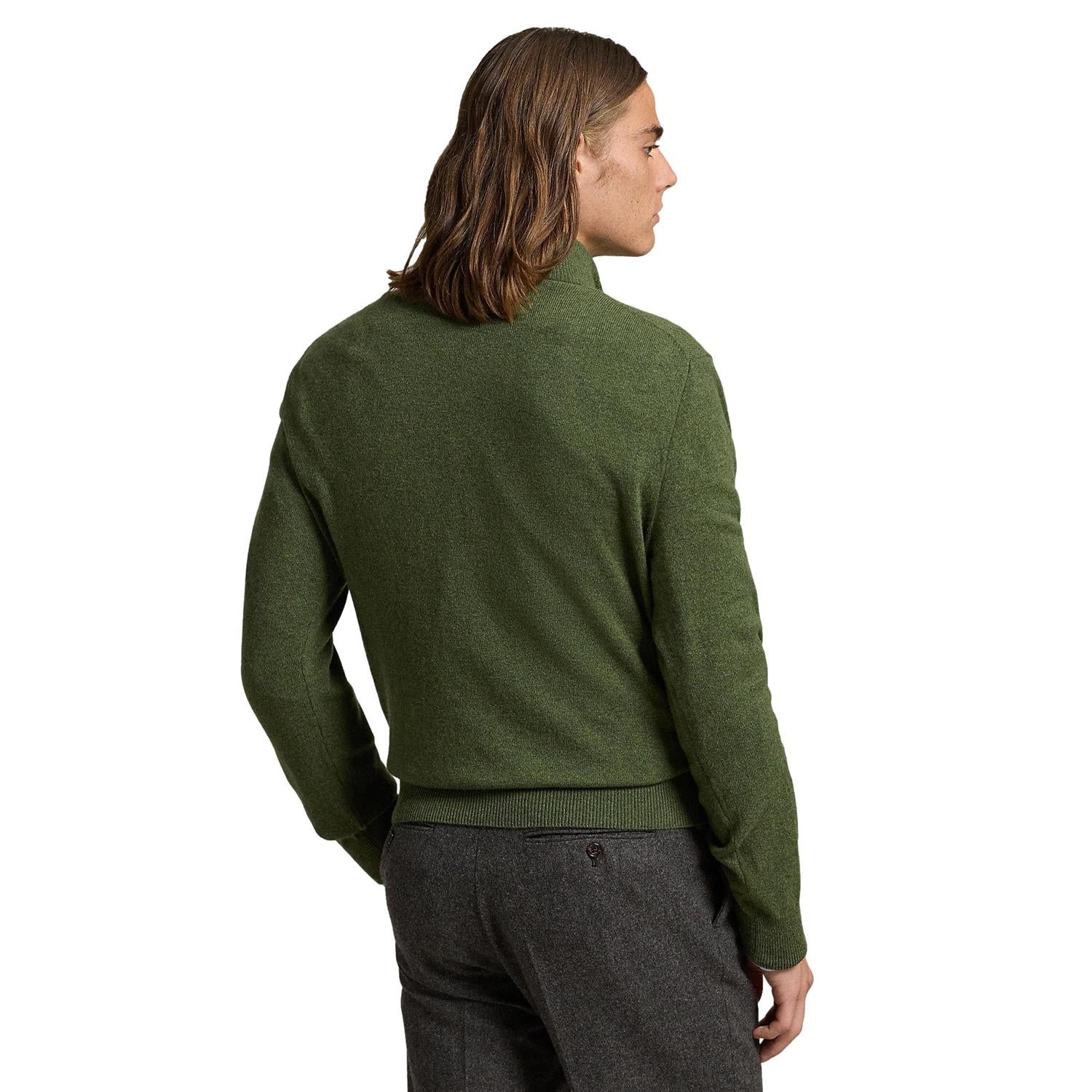 Polo Ralph Lauren Wool Quarter-Zip Sweater Genser Oliven