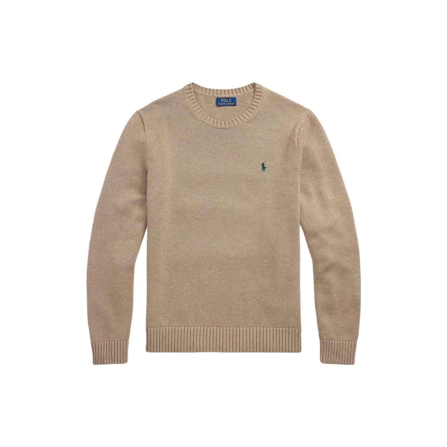 Polo Ralph Lauren Cotton Crewneck Sweater Genser Mørk Beige - chrismoa.no