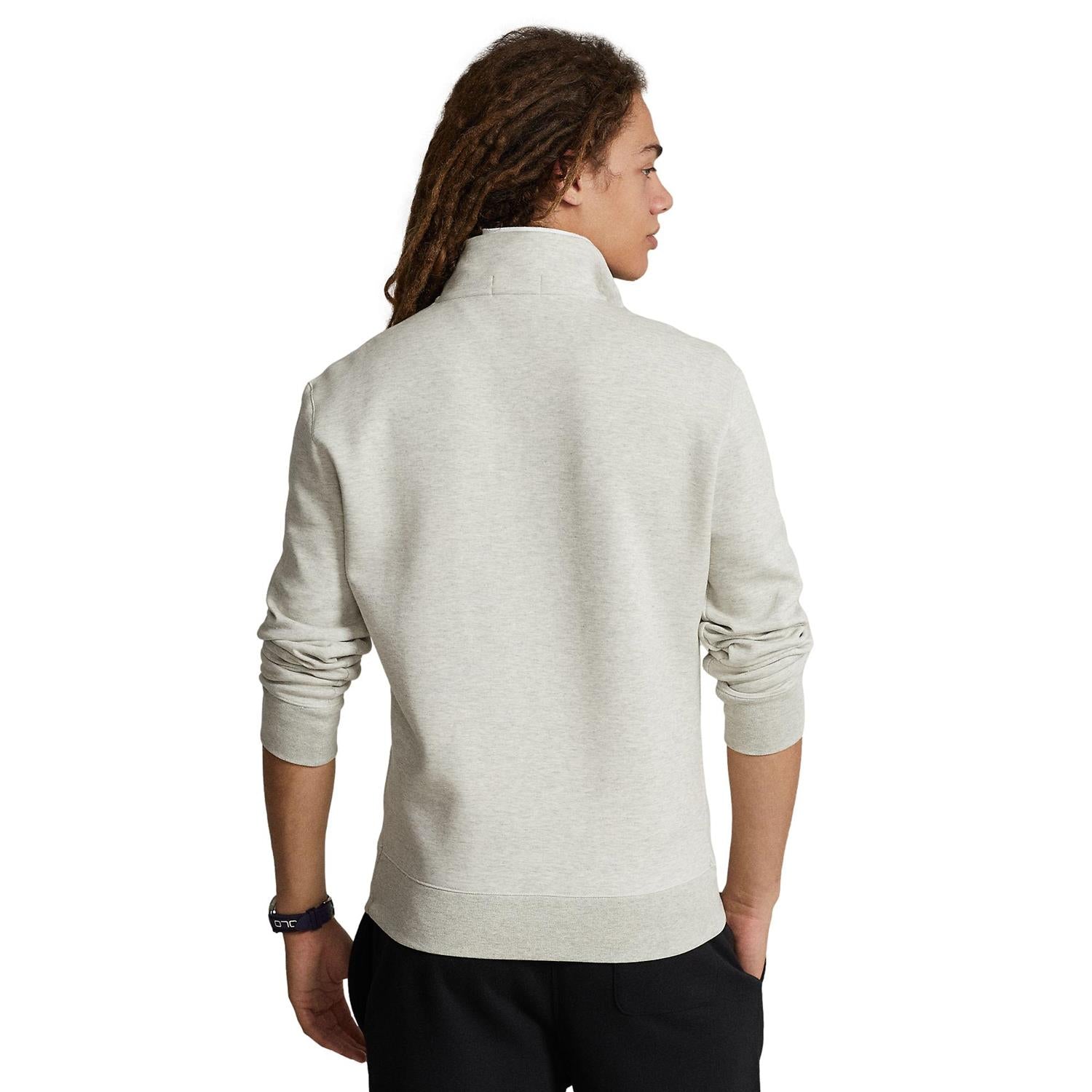 Polo Ralph Lauren DOUBLE-KNIT QUARTER-ZIP PULLOVER Genser Lysegrå - chrismoa.no