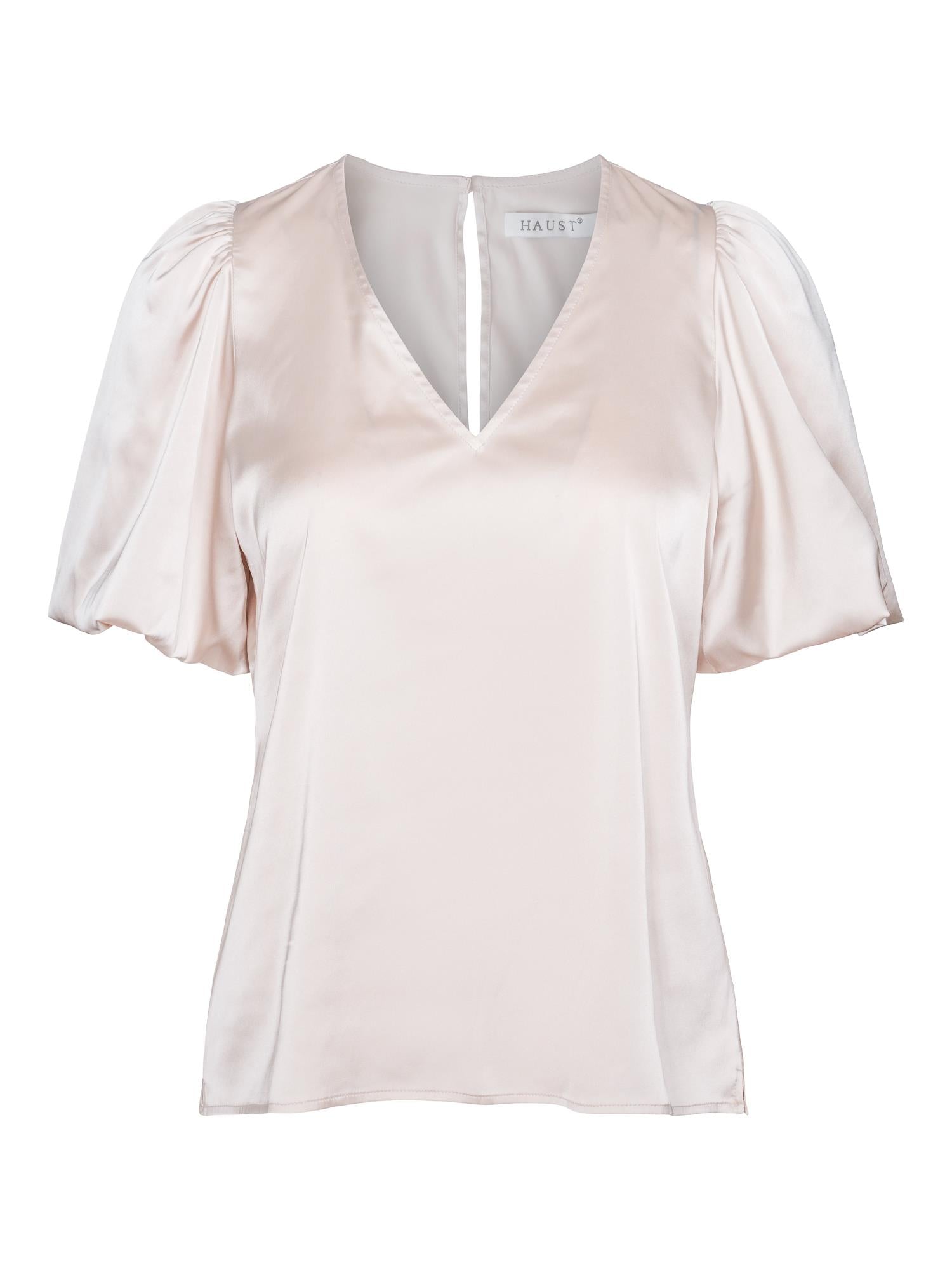 Haust Button Blouse Bluse Lys-Beige