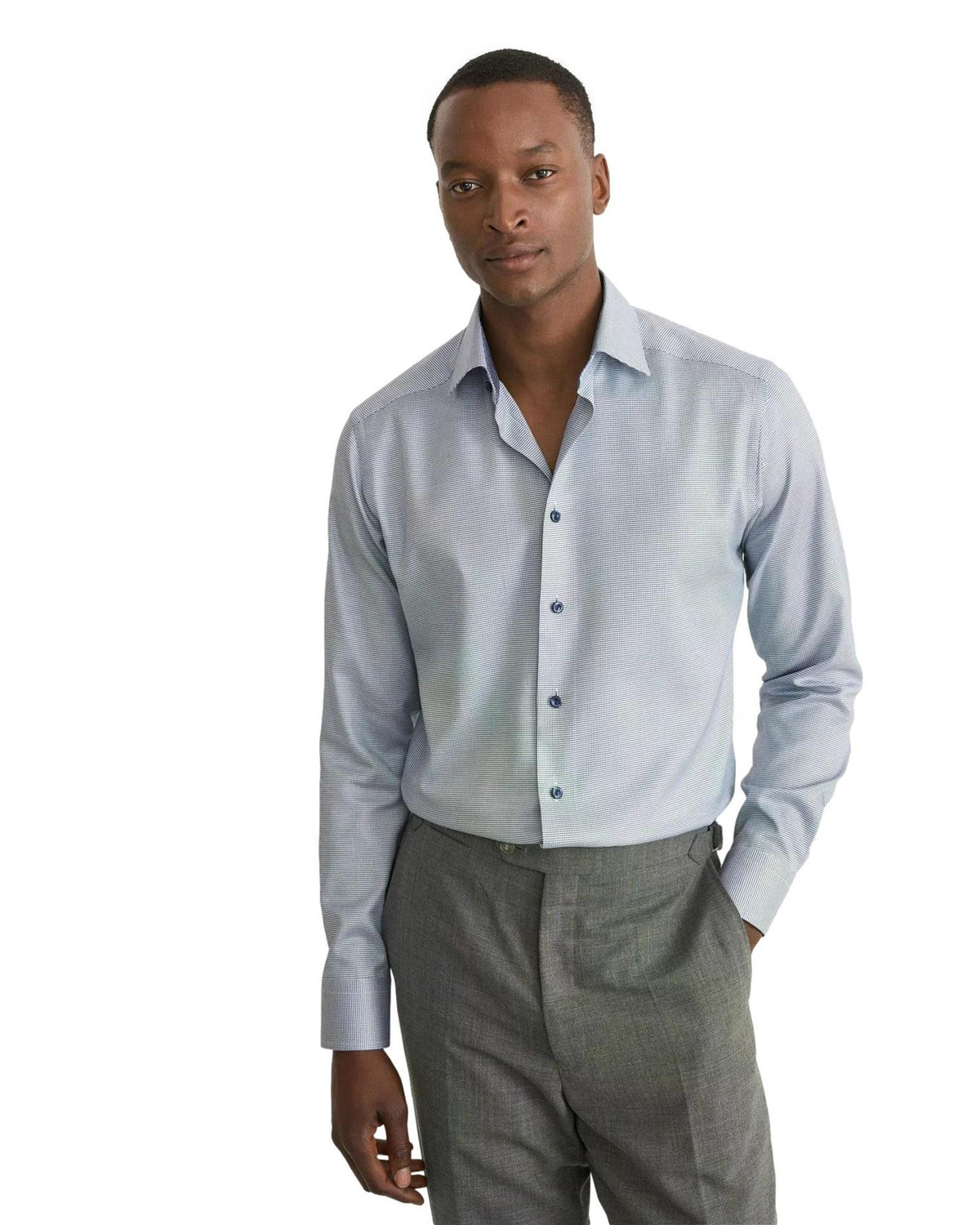 Eton Semi-solid Twill Shirt slim Skjorte Ruter