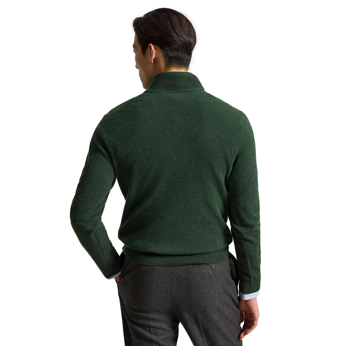 Polo Ralph Lauren Wool Quarter-Zip Sweater Genser Mørkegrønn