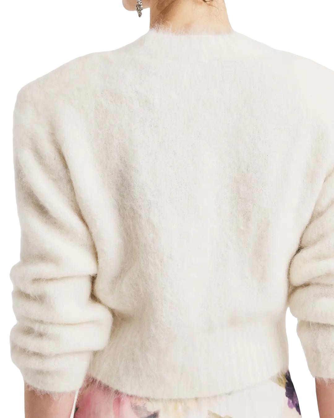 By TiMo Hairy Knit Fitted Sweather Genser Off-White