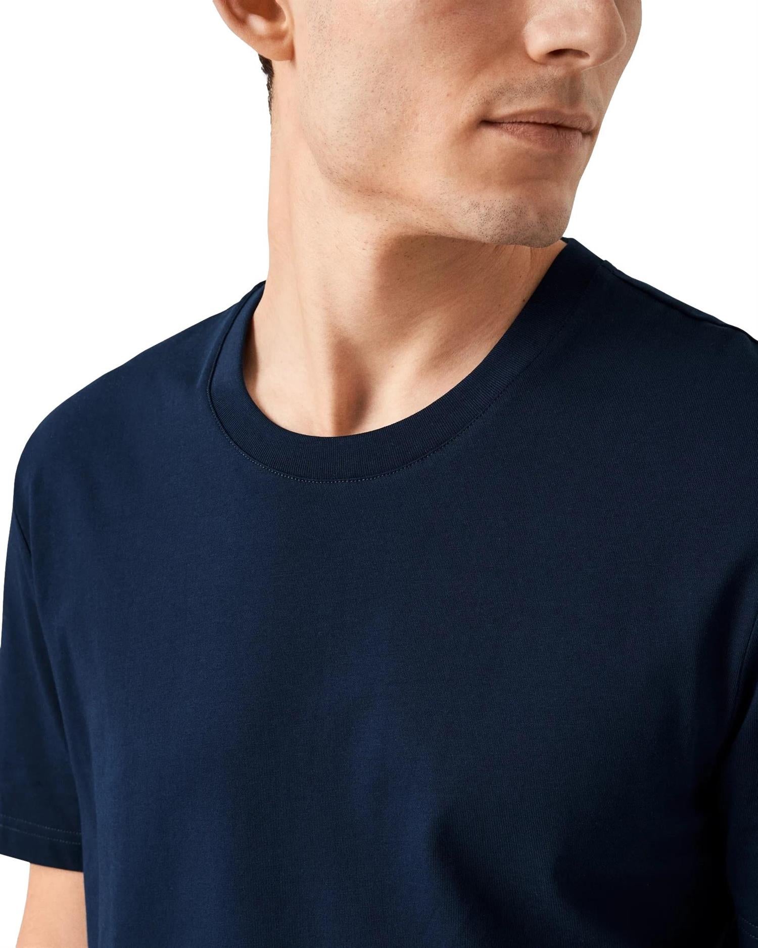 Eton Navy Cotton Single Jersey T-shirt T-Shirt Marine - chrismoa.no