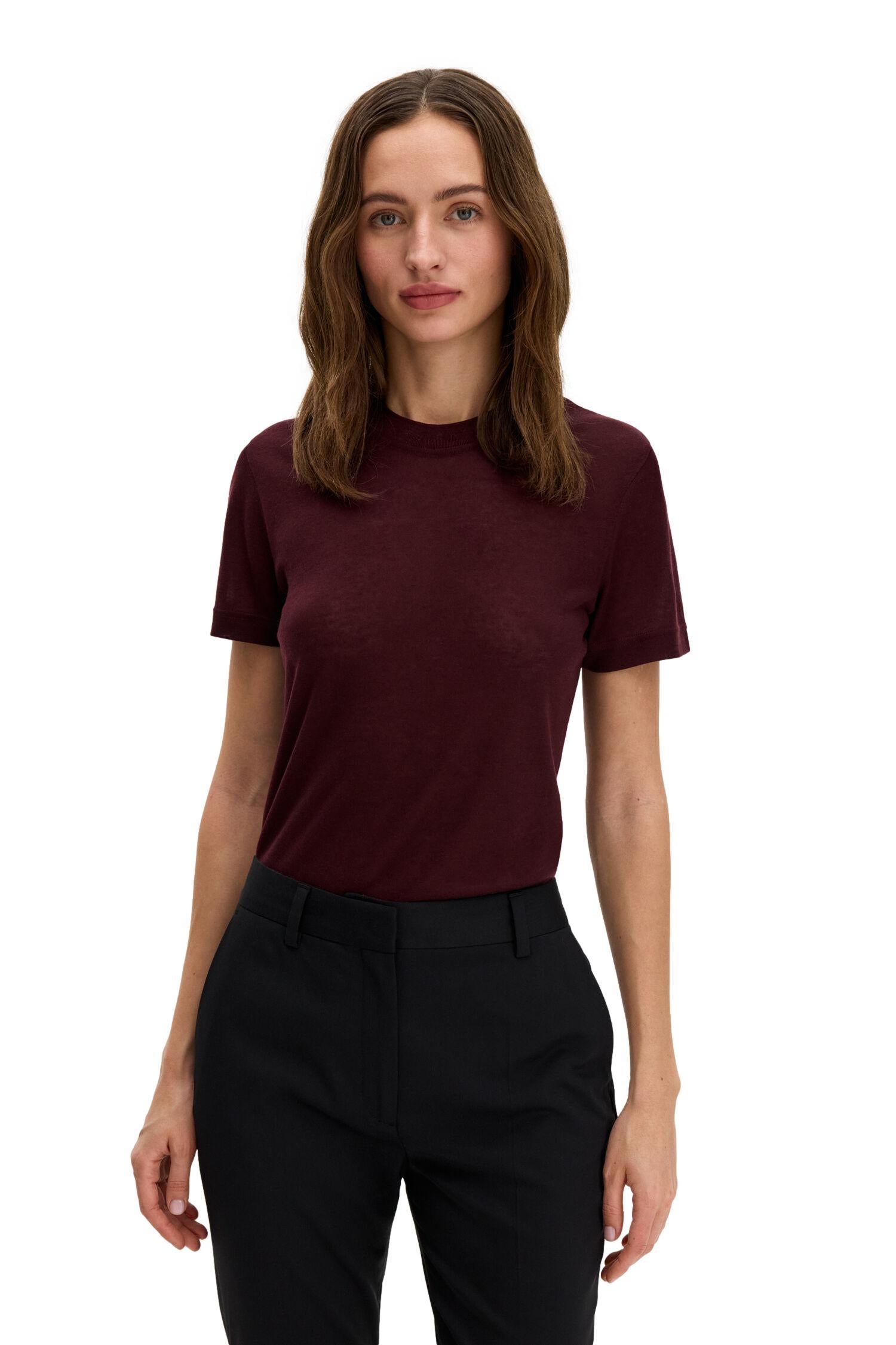 Filippa K Lyocell Cashmere tee T-Shirt Burgunder
