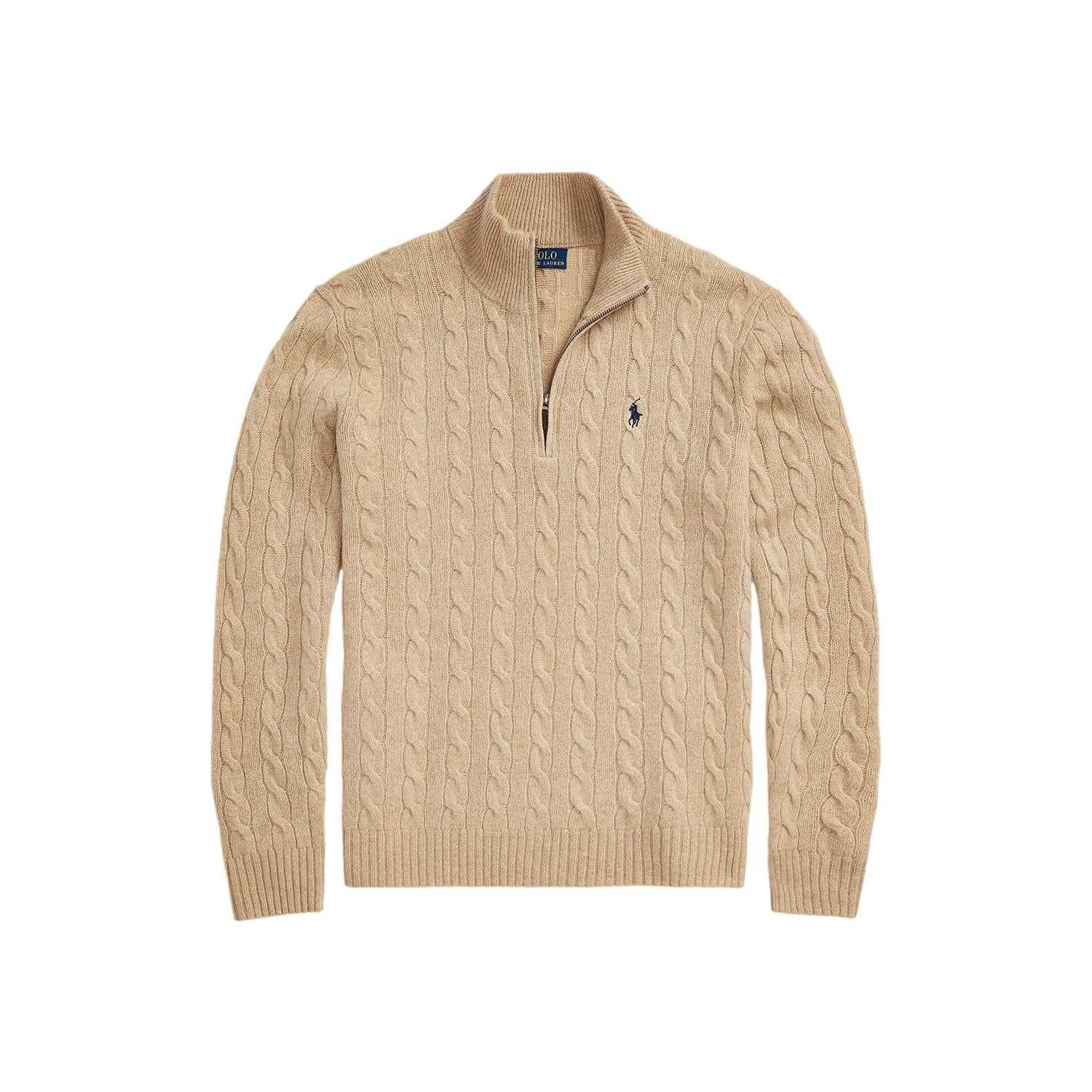Polo Ralph Lauren Cable-Knit Wool-Cashmere Sweater Genser Lysebrun