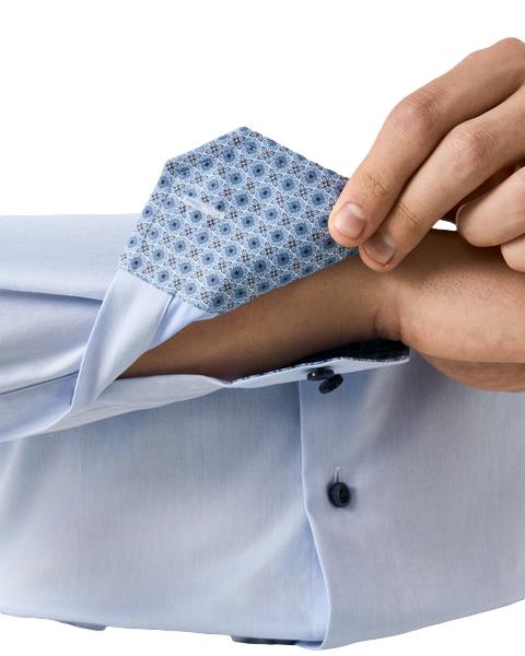 Eton Skjorte med medallion-effekt i twill, moderne design, langermet herreklær i elegant stil.