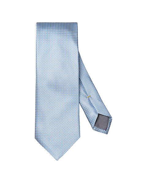 Eton Micro Woven Silk slips, lyseblå slips i fin silke med mikromønster, perfekt for formelle anledninger.