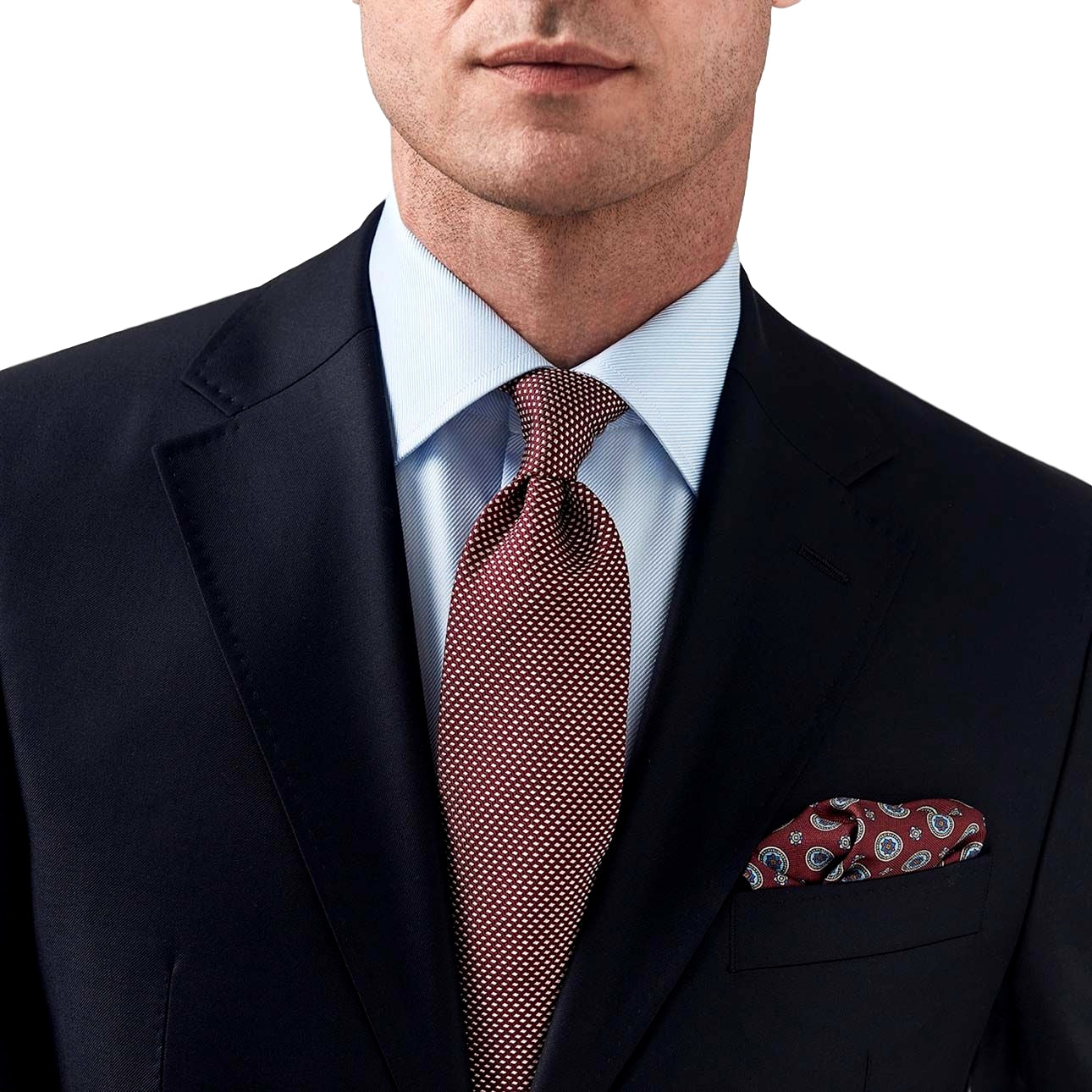 Blå Eton teksturert twill skjorte i moderne stil, vist på modellen. Høy kvalitet og elegant design.