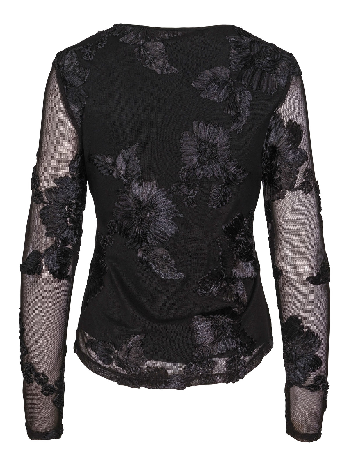 Haust 3D-Flower Blouse Bluse Sort