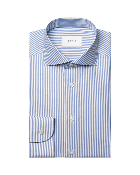 Eton Bengal Striped Signature Oxford Shirt Skjorte Blå - chrismoa.no