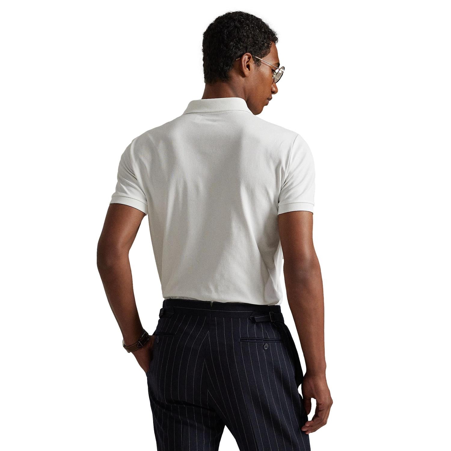 Polo Ralph Lauren CUSTOM SLIM FIT STRETCH MESH POLO SHIRT T-Shirt Hvit - chrismoa.no