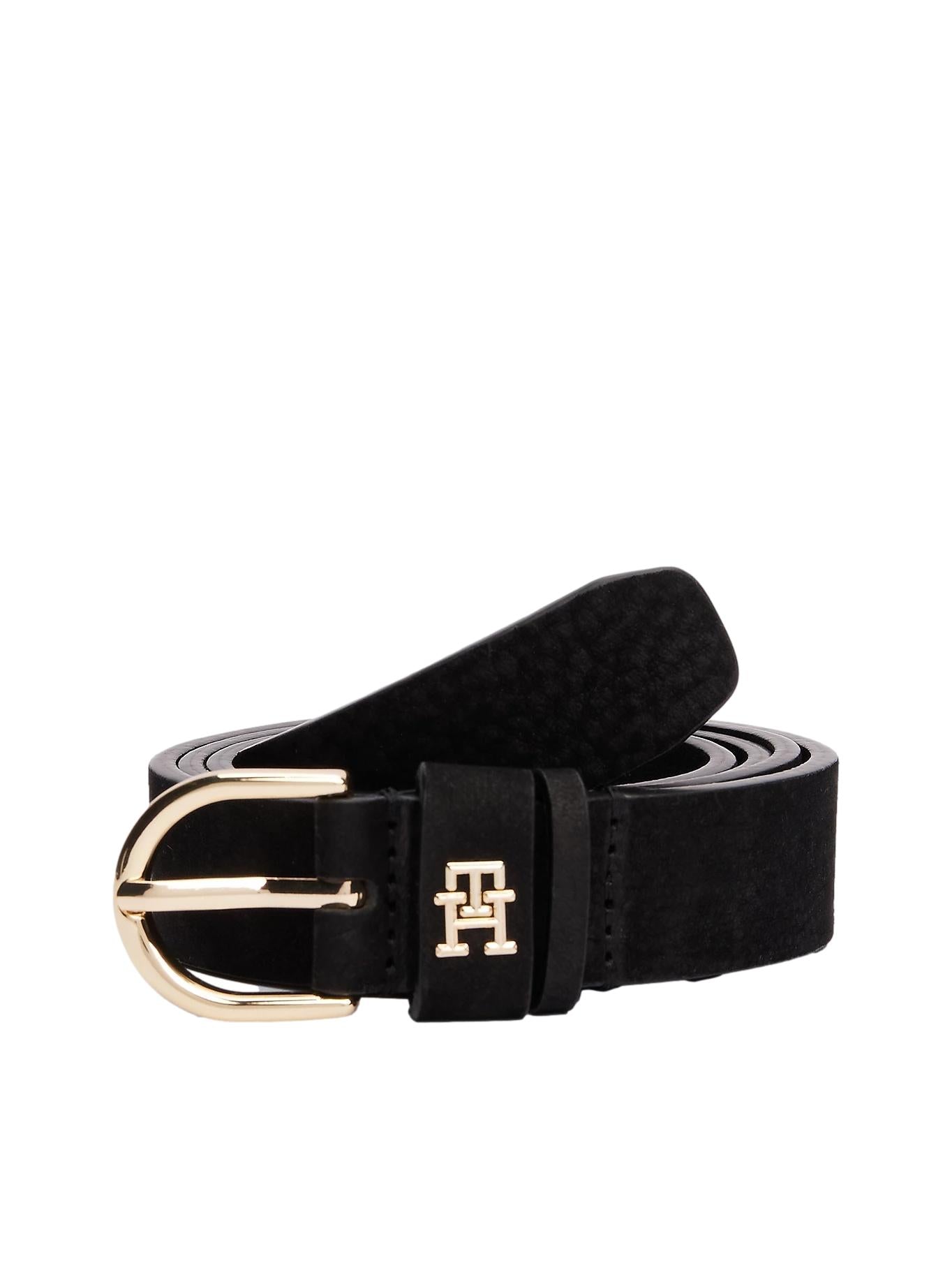 Tommy Hilfiger Essential Textured Leather Belt Belte Sort