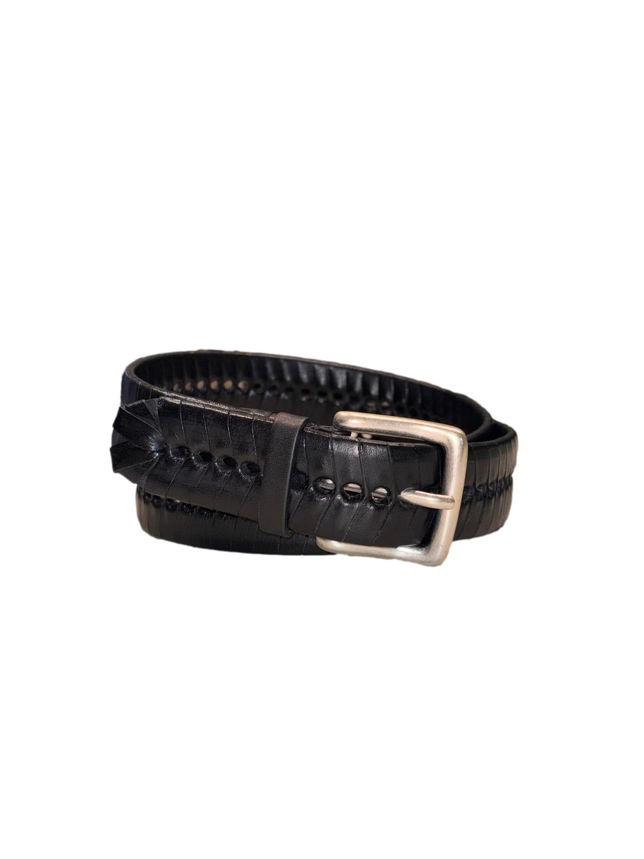 Gavazzeni Woven Buffalo Leather Belt Belte Sort