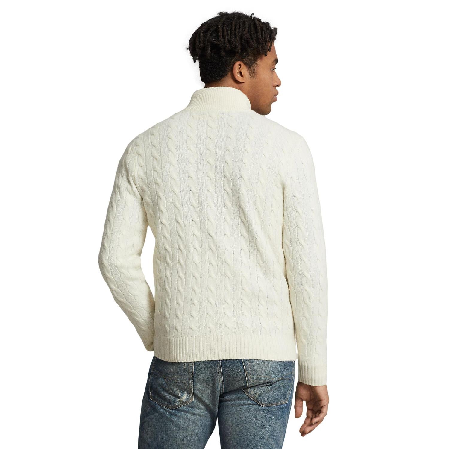 Polo Ralph Lauren Cable knit wool cashmere sweater Genser Off-White - chrismoa.no
