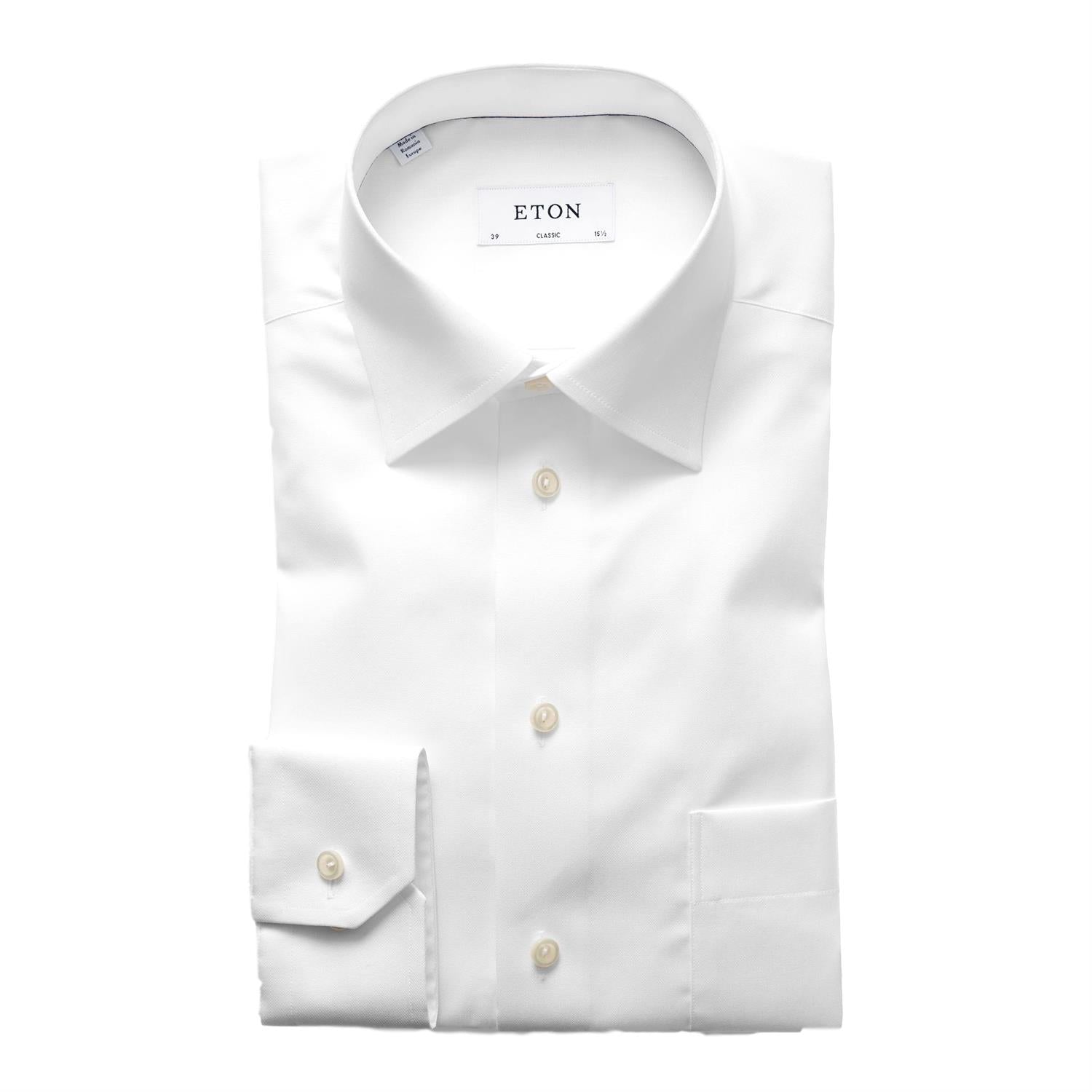 Eton Classic White Signature Twill Shirt Skjorte Hvit - chrismoa.no