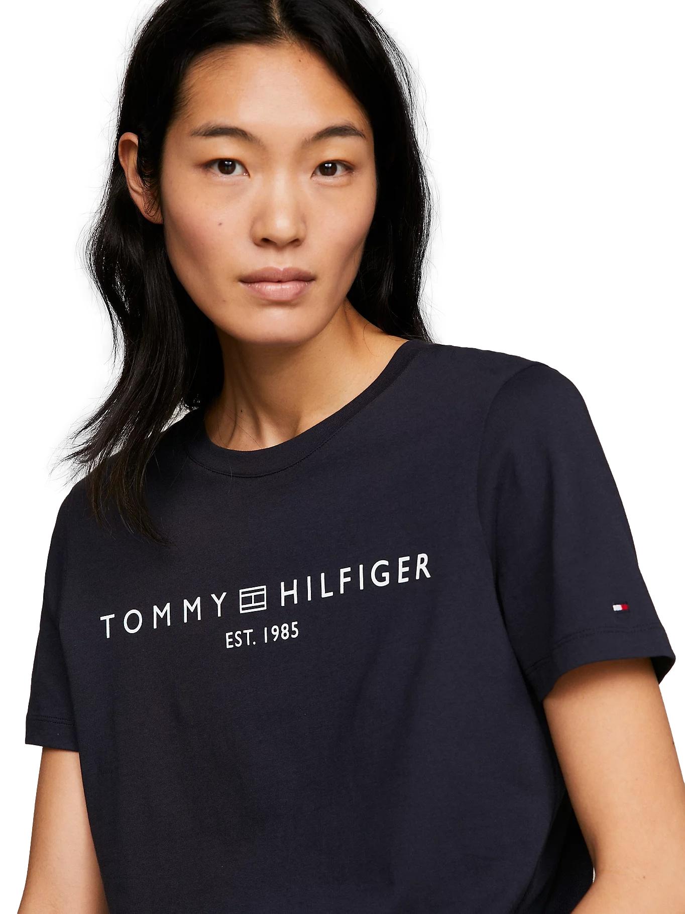 Tommy Hilfiger Logo Crew Neck T-Shirt T-Shirt Marine