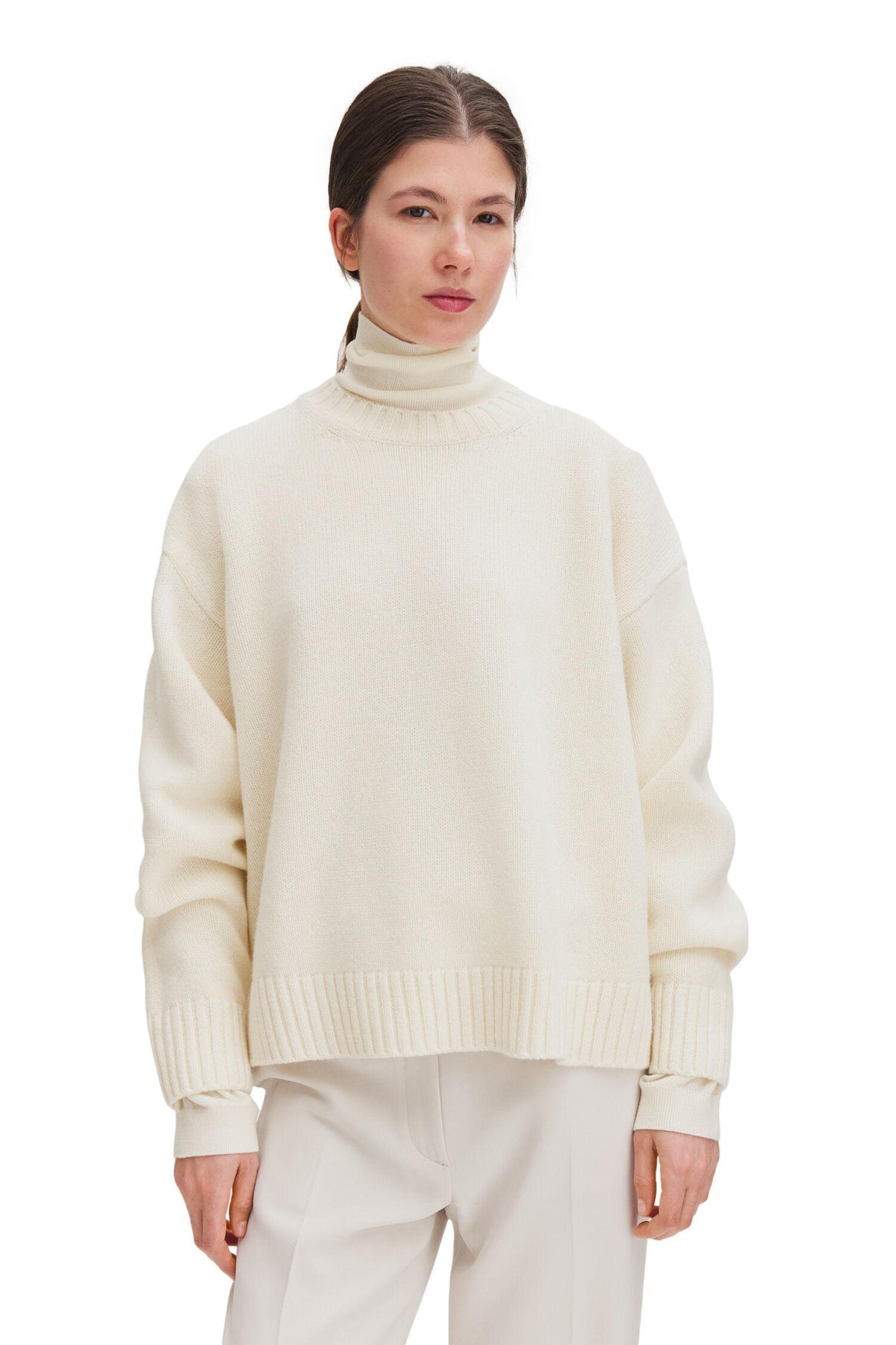 Filippa K Wool Cashmere Sweater Genser Kremfarget