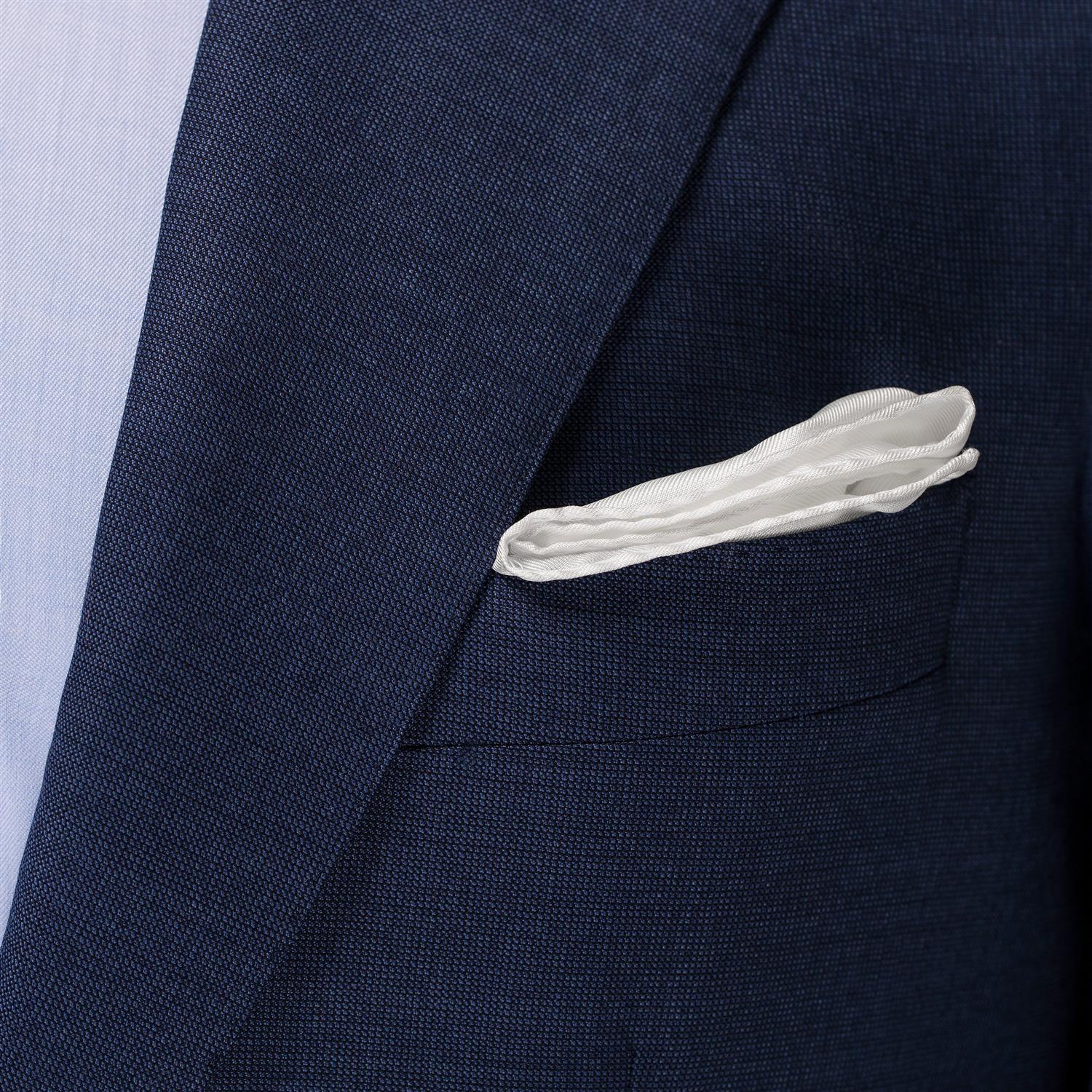 Eton White Silk Pocket Square Tørkle Hvit - chrismoa.no