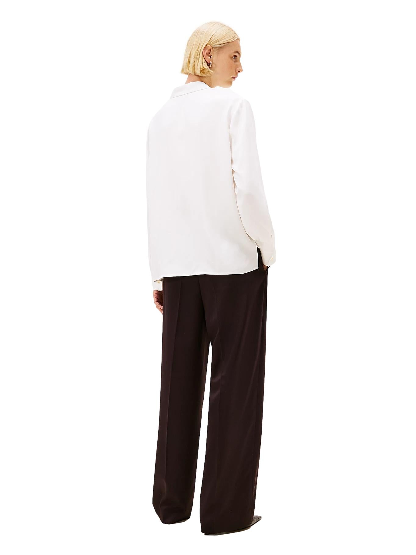 Tommy Hilfiger Regular Fit Concealed Placket Shirt Bluse Hvit - chrismoa.no