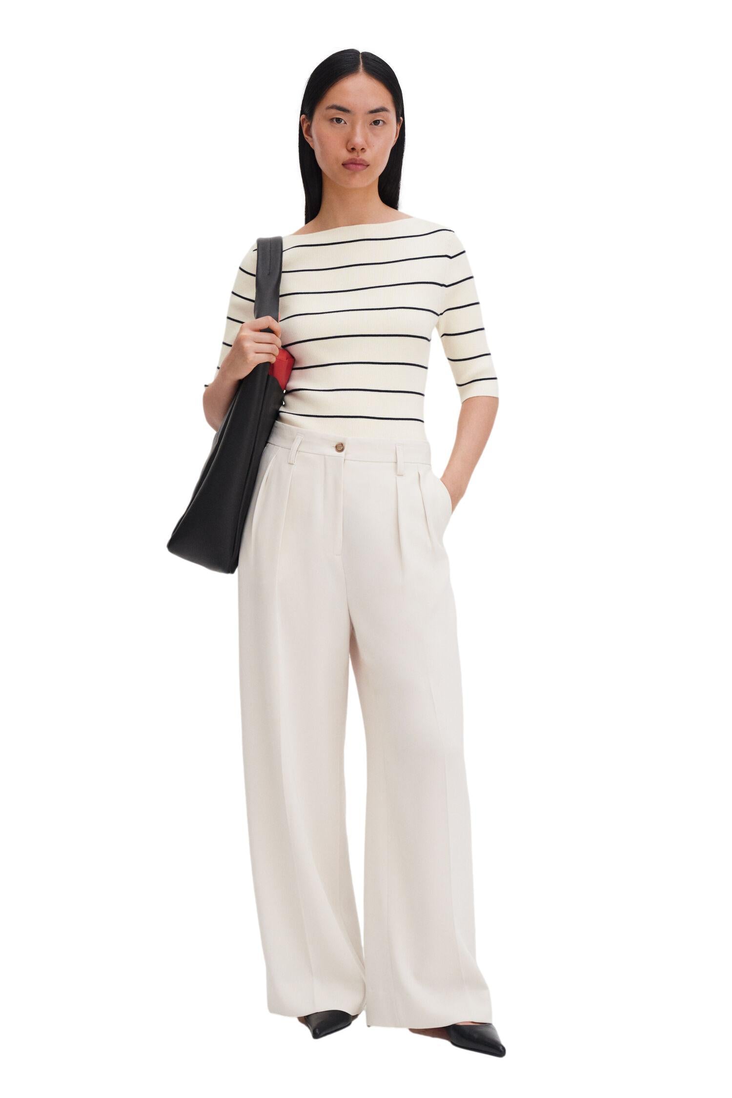 Filippa K Boatneck Rib Top Genser Striper - chrismoa.no