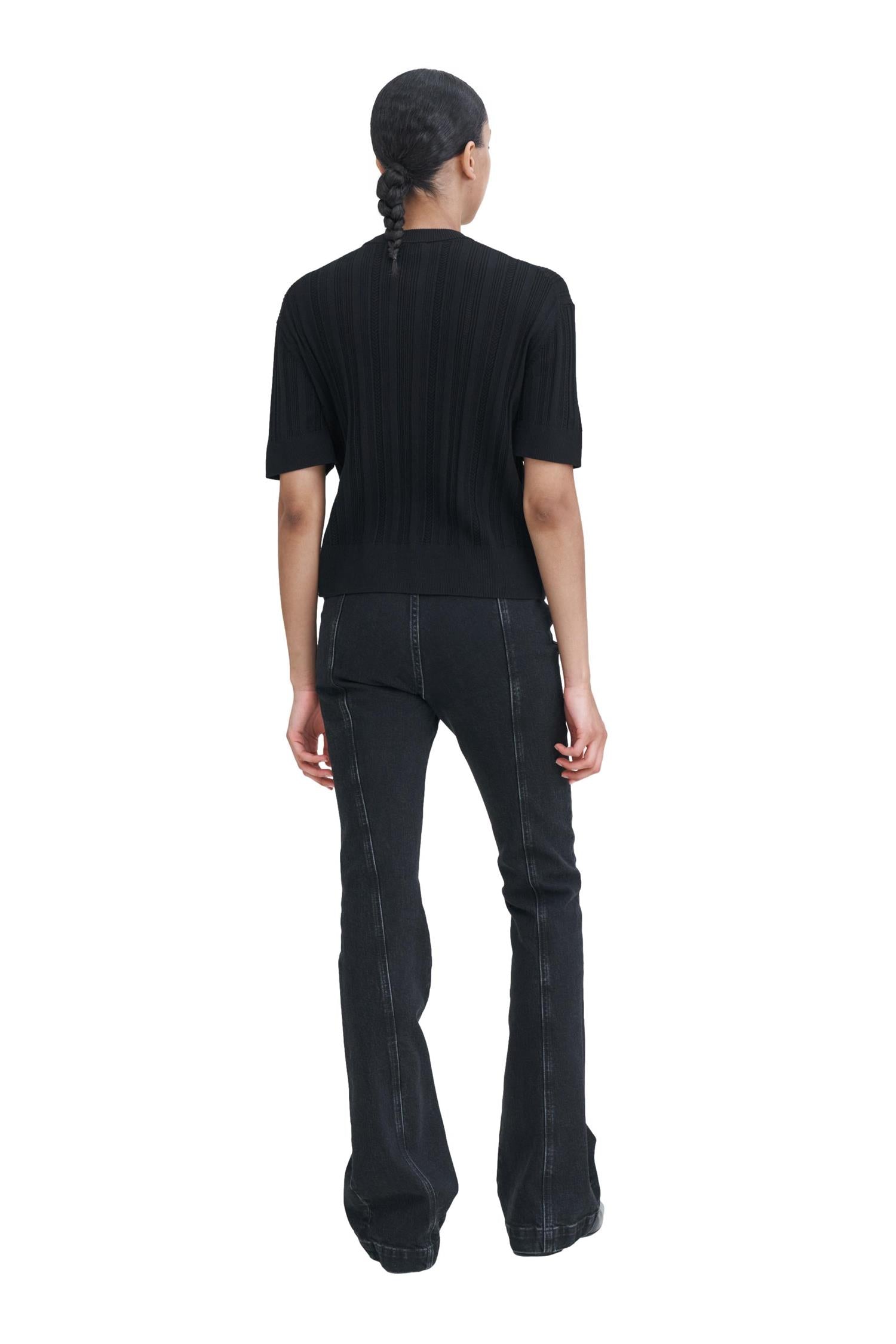 Filippa K Braid Knit-Shirt Genser Sort - chrismoa.no