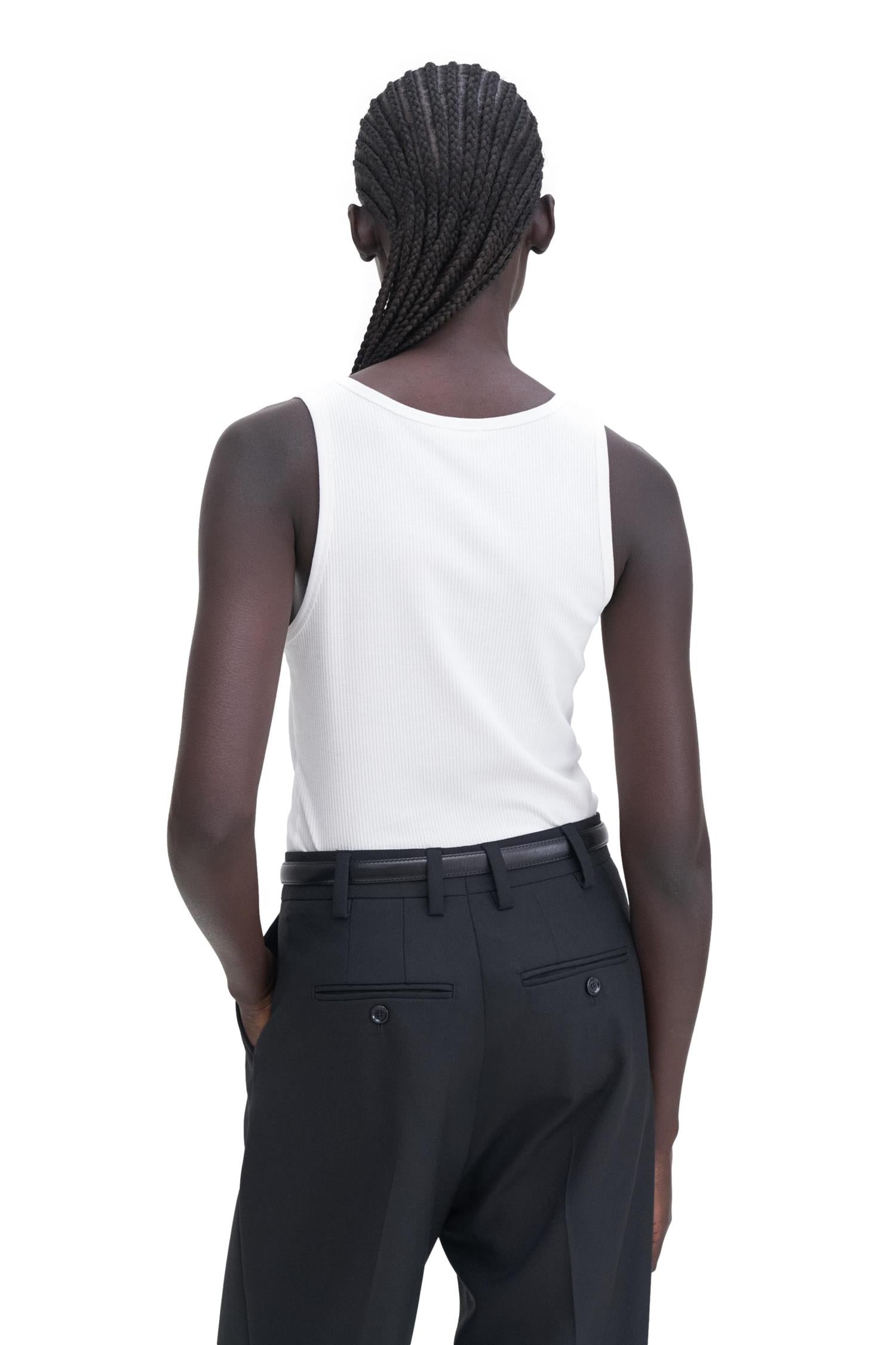 Filippa K Fine Rib Tank T-Shirt Hvit - chrismoa.no