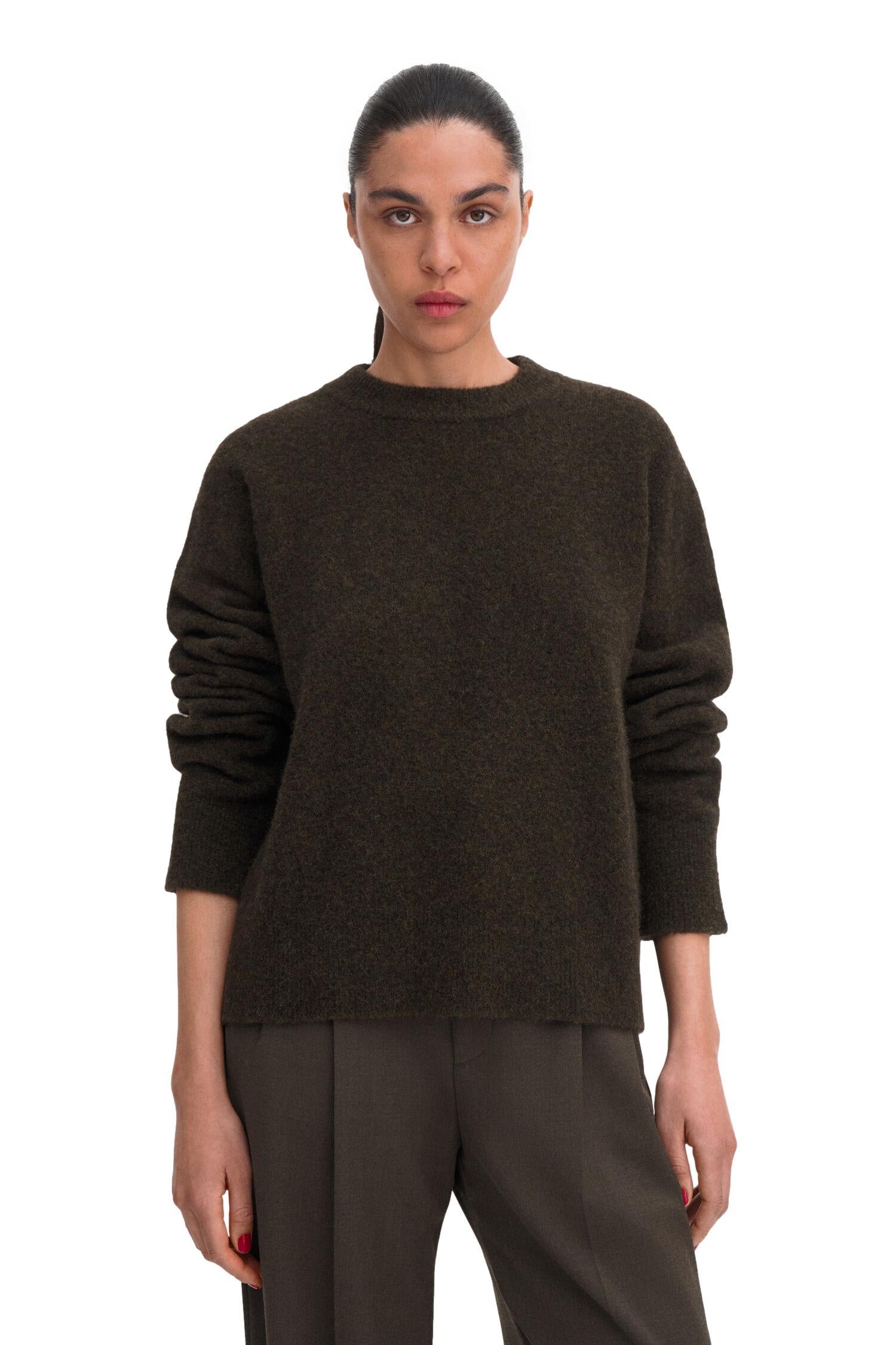 Filippa K Wool Yak Crewneck Sweater Genser Mørkegrønn - chrismoa.no