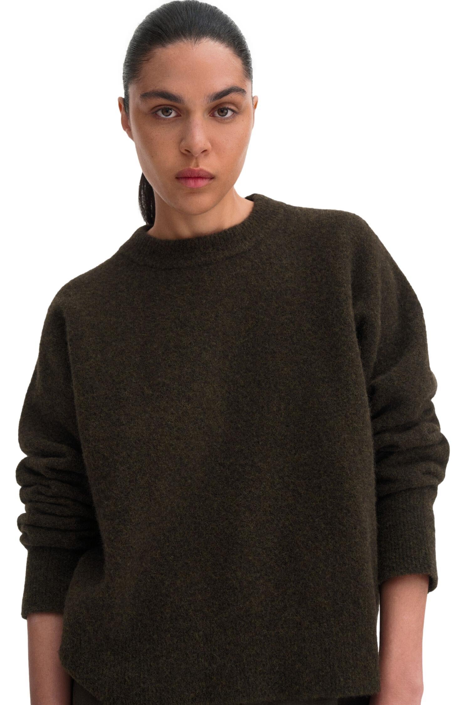 Filippa K Wool Yak Crewneck Sweater Genser Mørkegrønn - chrismoa.no