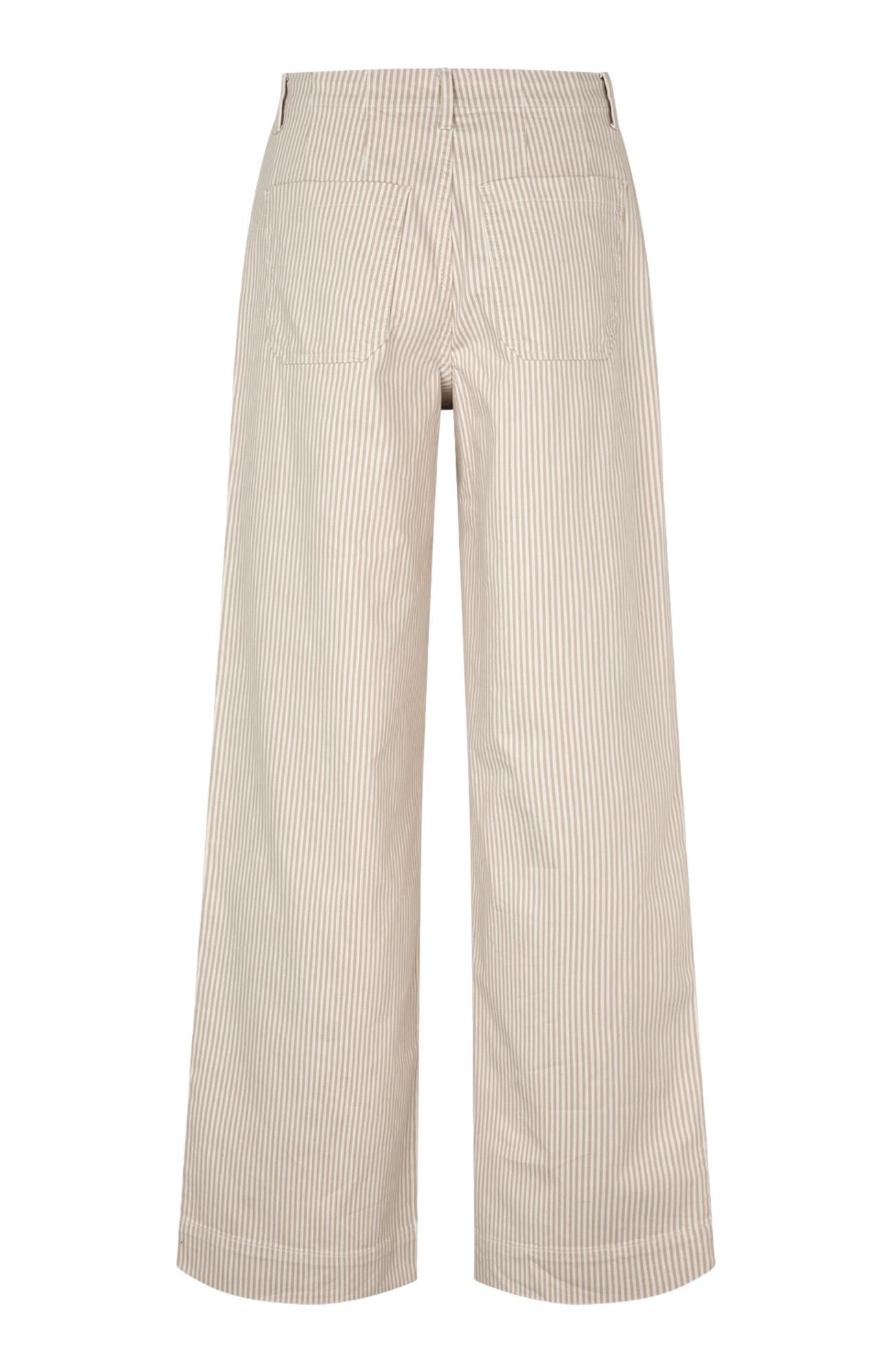 Lys-beige EricaFV bukse fra Five Units, vises i bilde med rett passform og mykt stoff.