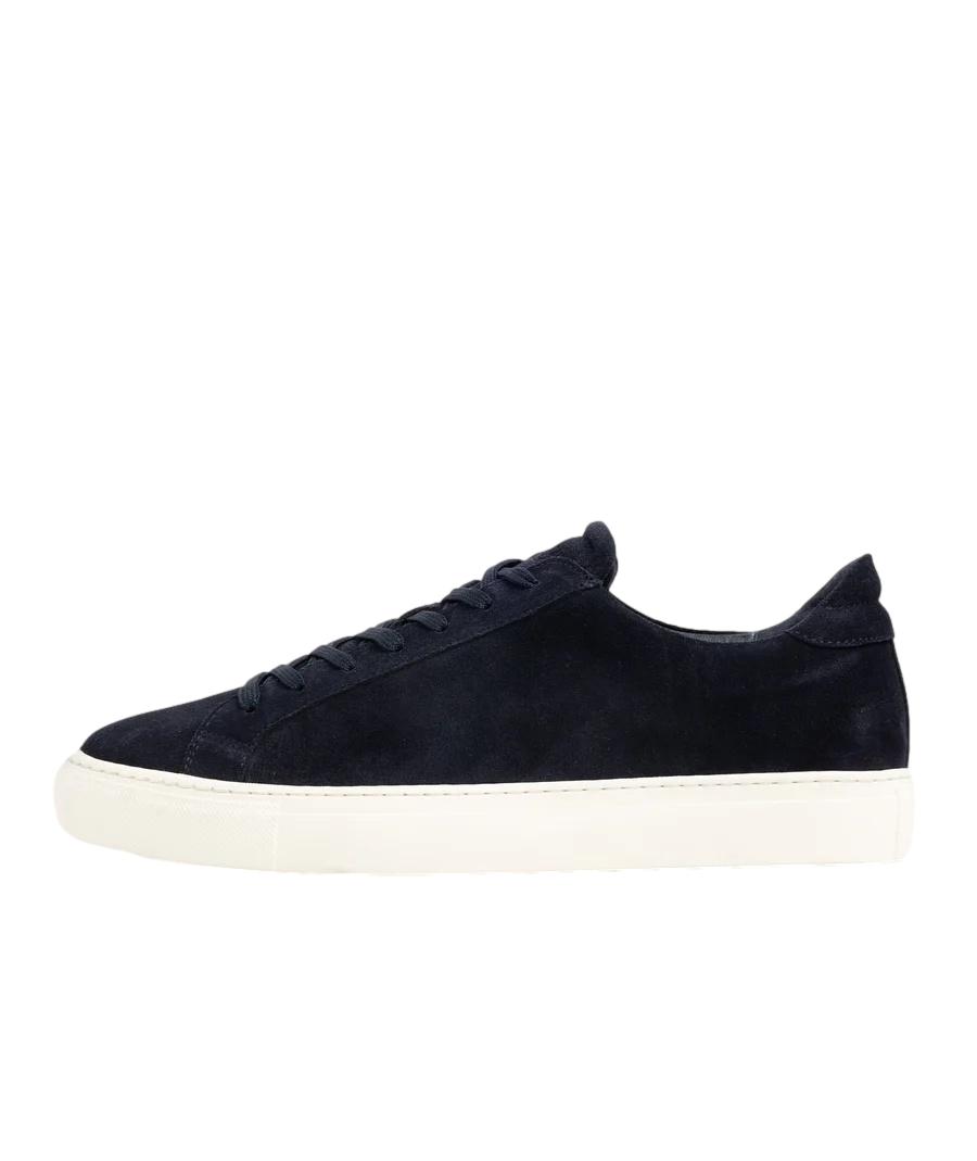 Marineblå Garment Project suede sko for menn, komfortabelt skinn og elegant design, perfekt for hverdagsbruk.