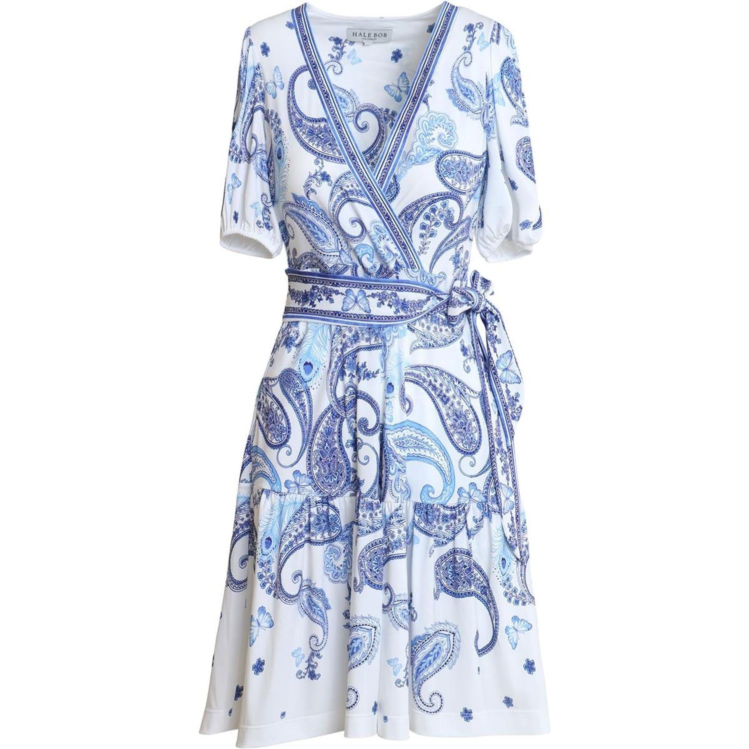 Hale Bob Zhuri kjole i marineblå med elegant snitt og blomsterdetaljer, perfekt for sommerlige anledninger.